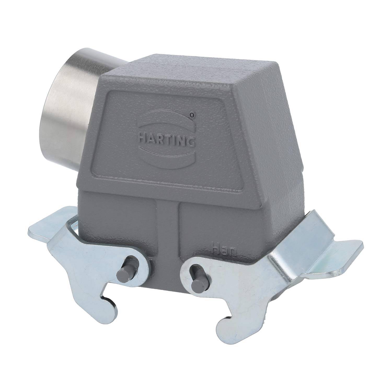 04300100570 HARTING Han 10B Tüllengehäuse hoch, 1xM40 seitlicher Kabelabgang, mit 2 Querbügeln Verschraubung M40
