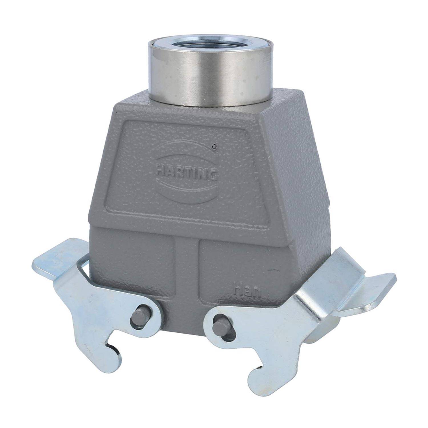 04301100464 HARTING Han 10B Tüllengehäuse hoch, 1xM25 gerader Kabelabgang, mit 2 Querbügeln Verschraubung M25