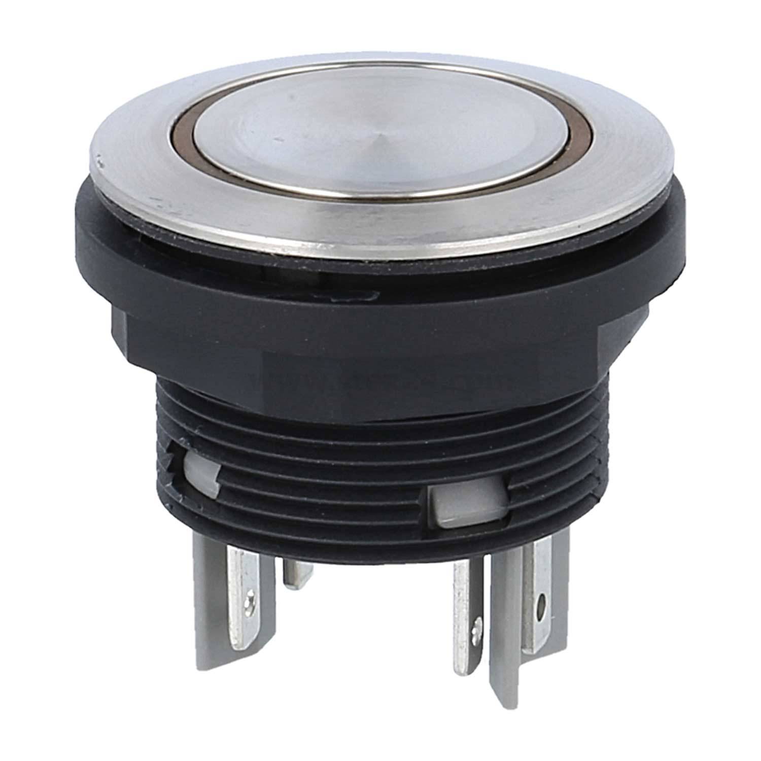 SVATLRYOI Georg Schlegel Drucktaste mit Ringbeleuchtung, 1Ö + 1S beleuchtbar, rund, SHORTRON Flachstecker 2,8mm x 0,8mm