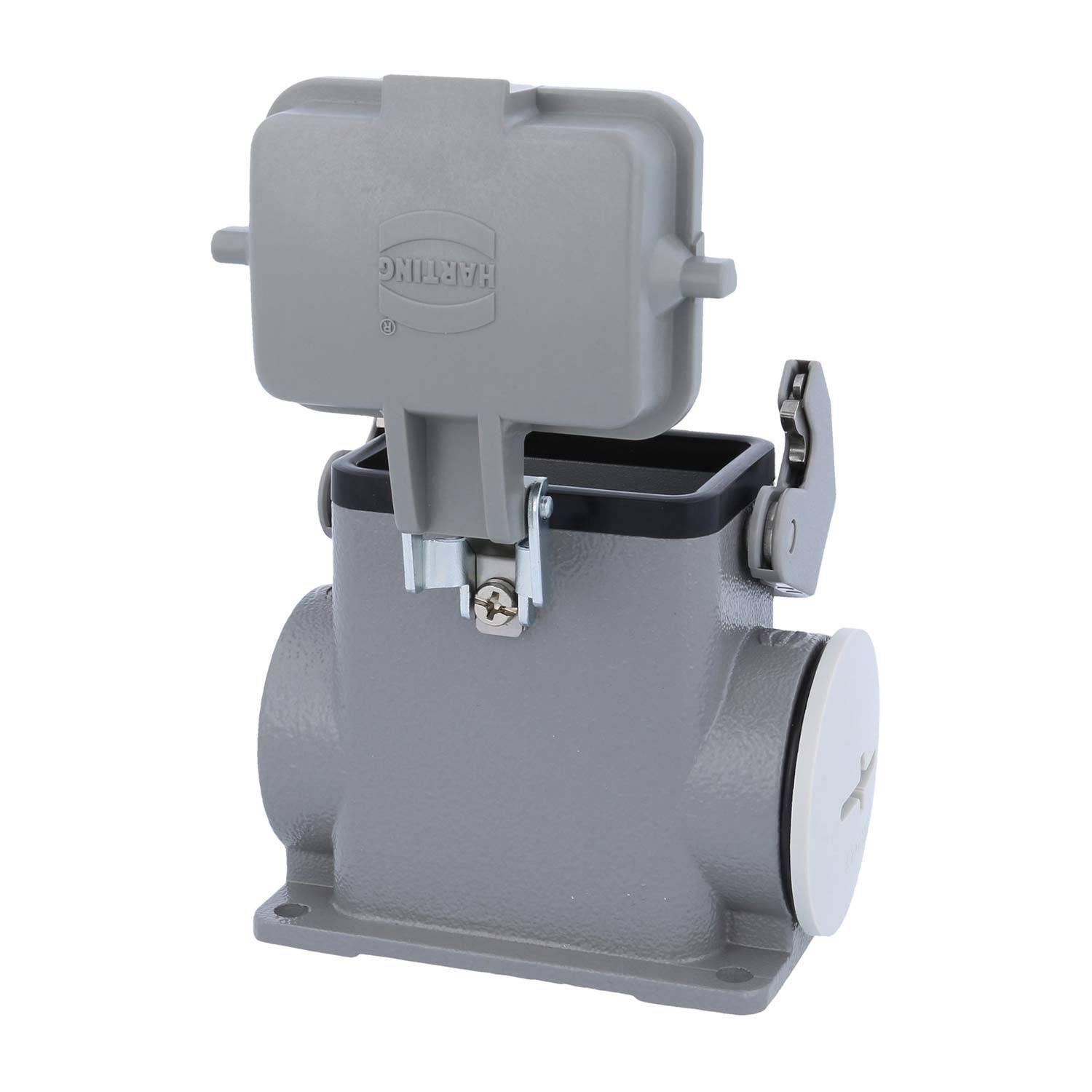 05300062268 HARTING Han 6B Sockelgehäuse hoch, 1xM40 seitlicher Kabelabgang, mit 1 Längsbügel mit Schutzkappe Metall -