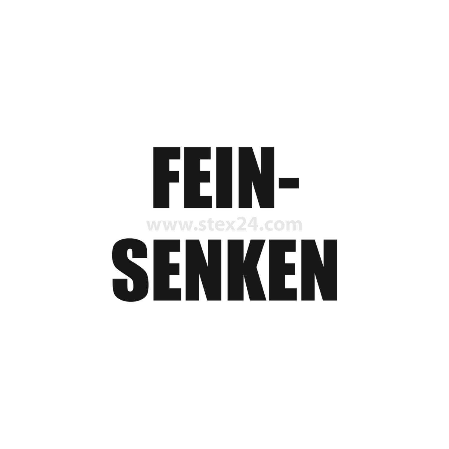 Das Bild zeigt den großen Text 'FEIN-SENKEN' in fetten schwarzen Buchstaben auf weißem Hintergrund.