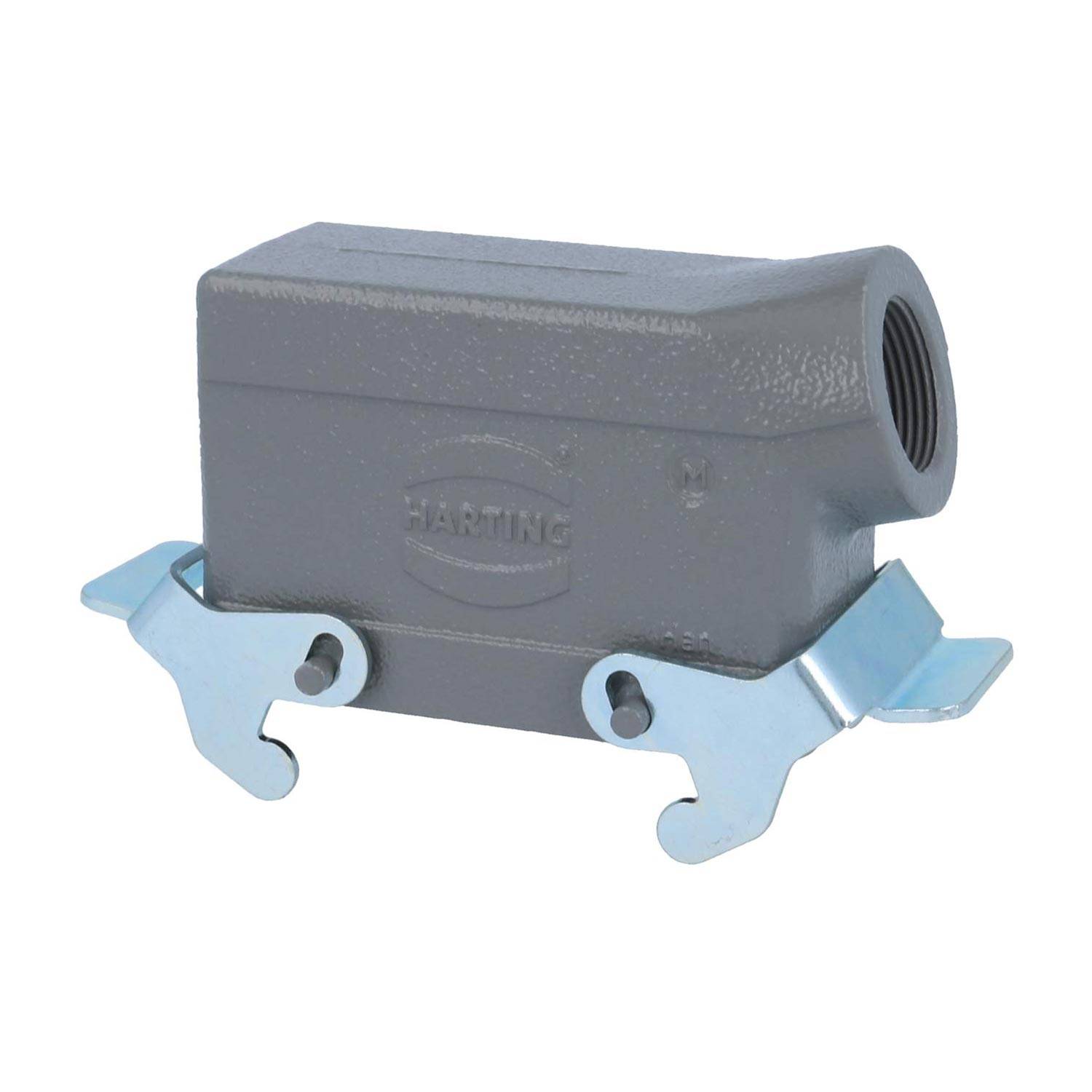 04301161566 HARTING Han 16B Tüllengehäuse niedrig, 1xM25 seitlicher Kabelabgang, mit 2 Querbügeln Verschraubung M25