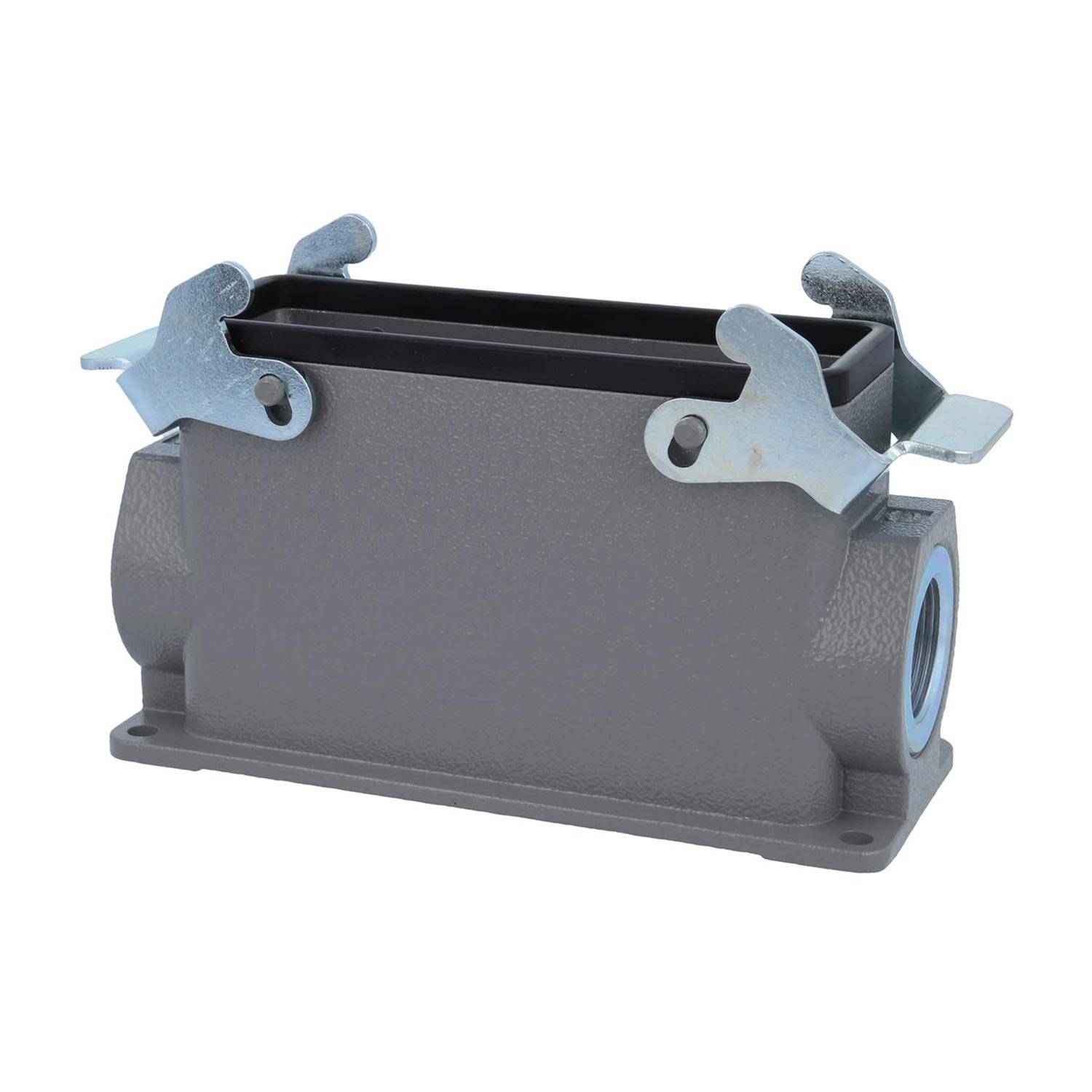 04301240271 HARTING Han 24B Sockelgehäuse hoch, 2xM25 seitlicher Kabelabgang, mit 2 Querbügeln Verschraubung M25