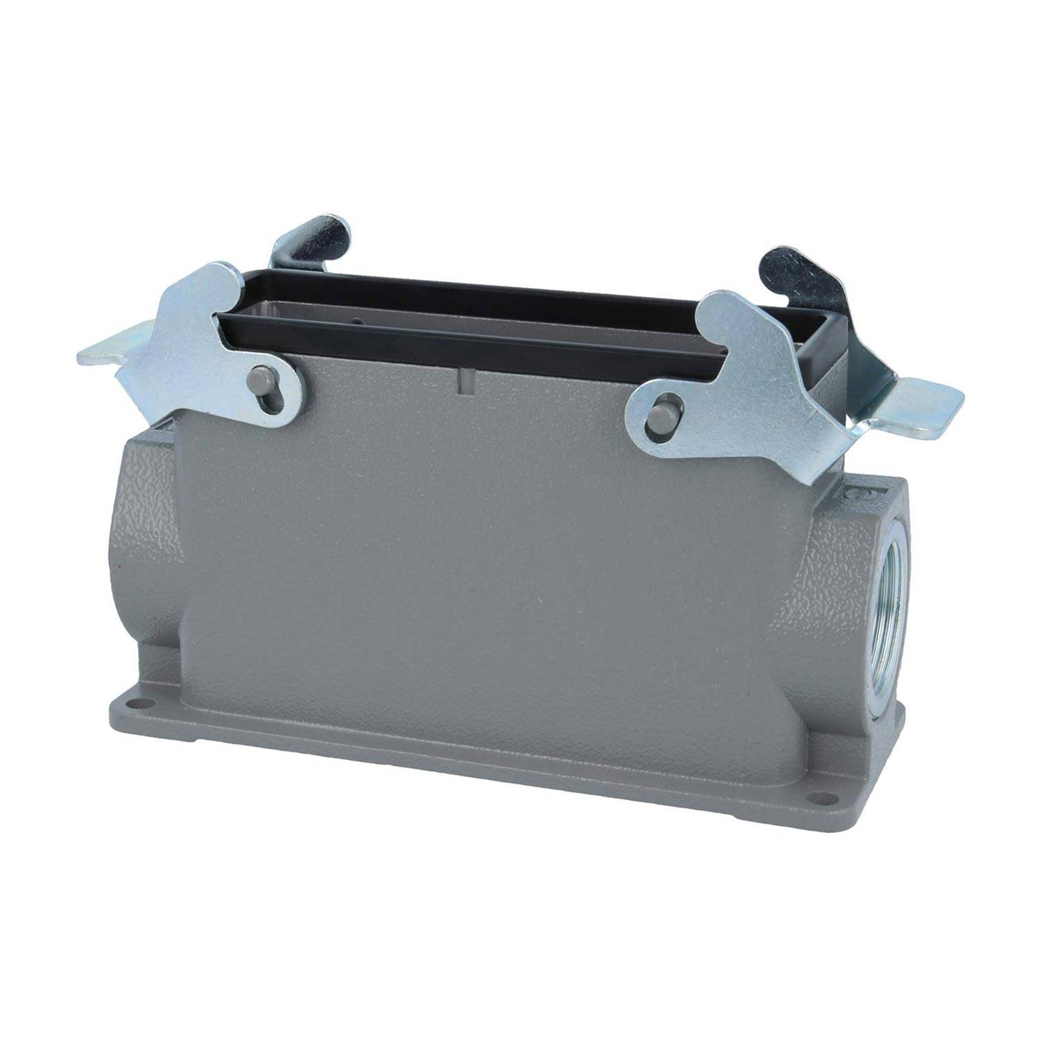 04301240270 HARTING Han 24B Sockelgehäuse hoch, 2xPG21 seitlicher Kabelabgang, mit 2 Querbügeln Verschraubung PG21