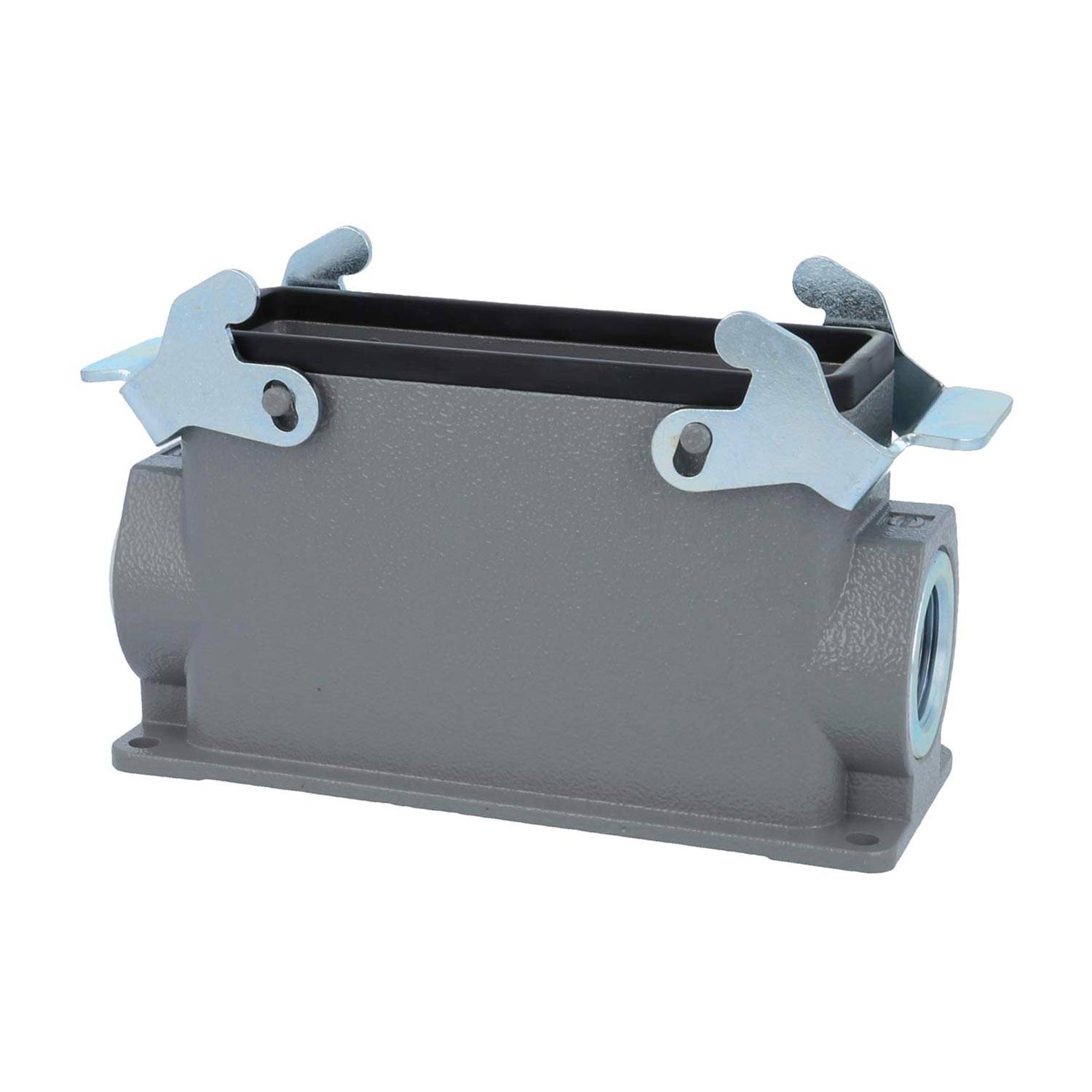 04301240263 HARTING Han 24B Sockelgehäuse hoch, 1xM25 seitlicher Kabelabgang, mit 2 Querbügeln Verschraubung M25