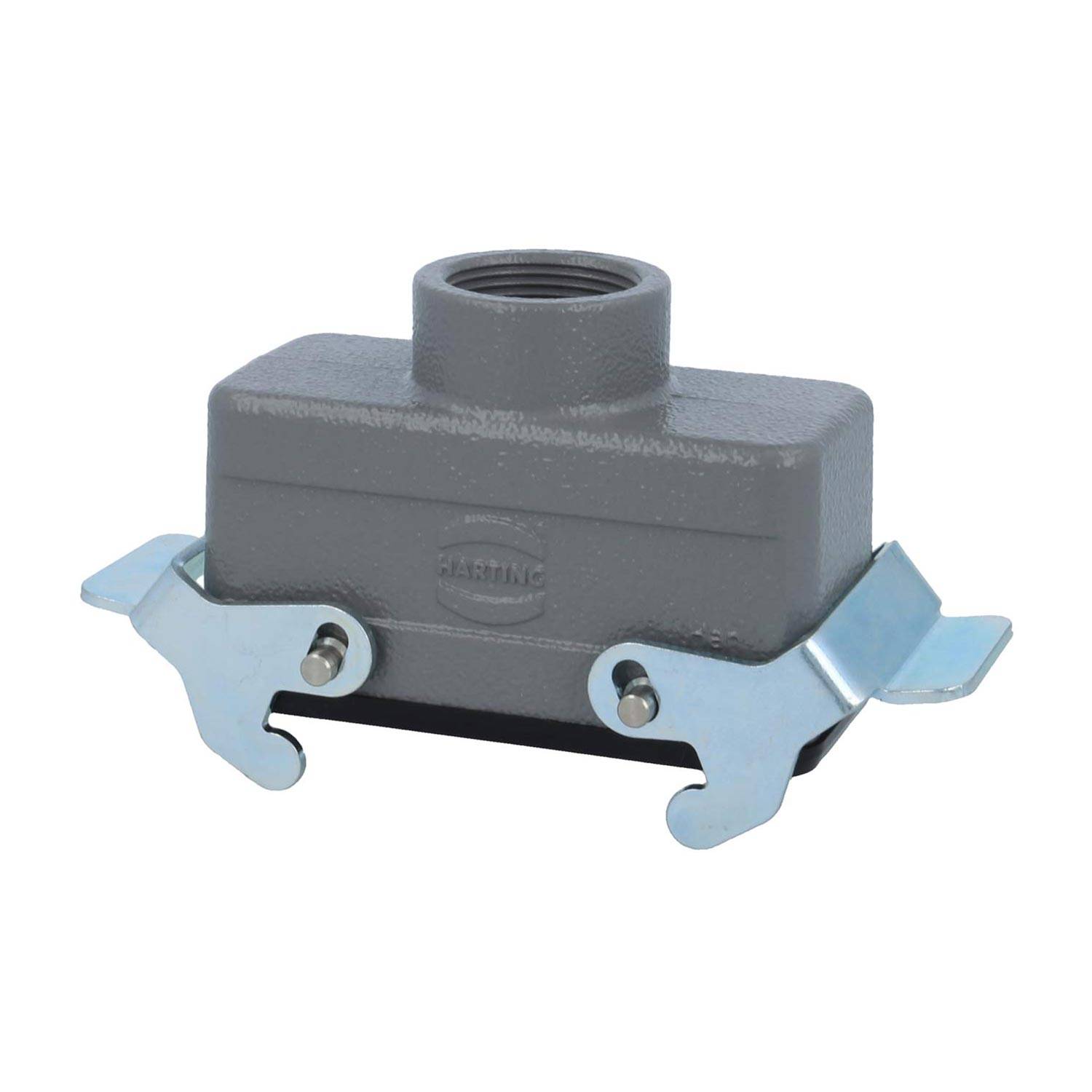 04301161730 HARTING Han 16B Kupplungsgehäuse niedrig, 1xPG21 gerader Kabelabgang, mit 2 Querbügeln Verschraubung PG21