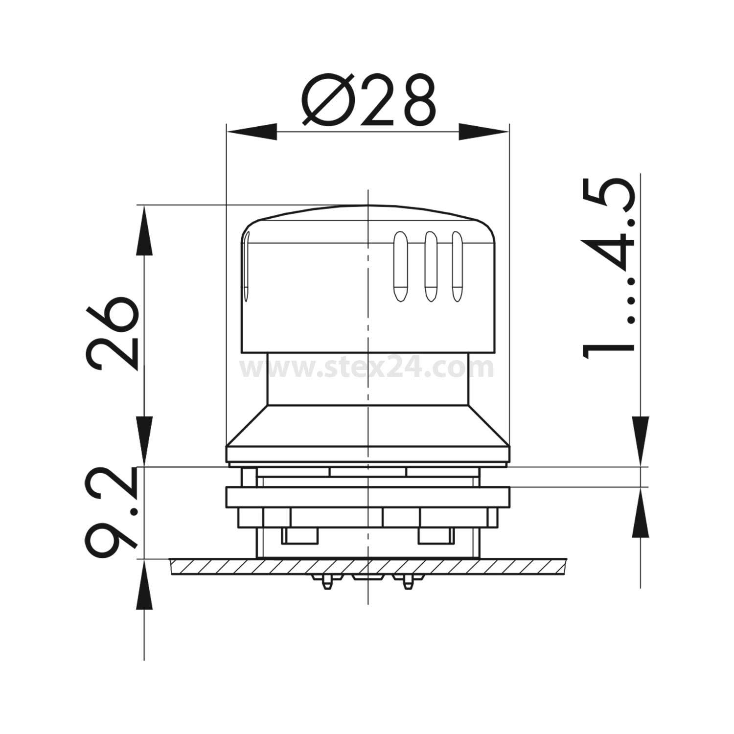 FRVKAL Georg Schlegel Not-Aus-Schalter / Not-Halt-Taster aus Aluminium für 9,2mm Einbautiefe, rund, SHORTRON