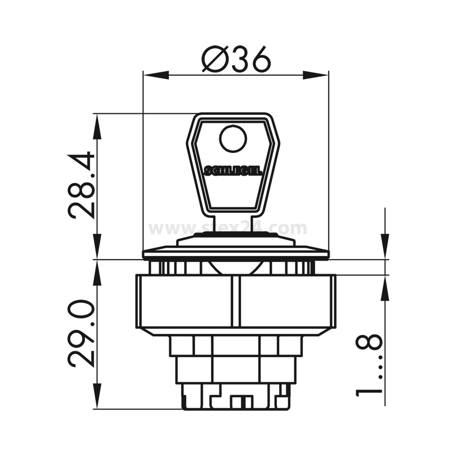 KRJMZSSA13E Georg Schlegel Schlüsseltaste rastend zweigeteilter Stößel, rund, KOMBITAST-R-JUWEL Beleuchtbar: Nein