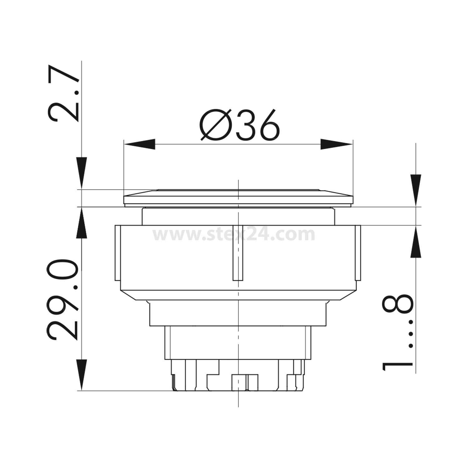 KRJVAT Georg Schlegel Drucktaste beleuchtbar, rund, KOMBITAST-R-JUWEL Hub 6,0mm - 1Stück