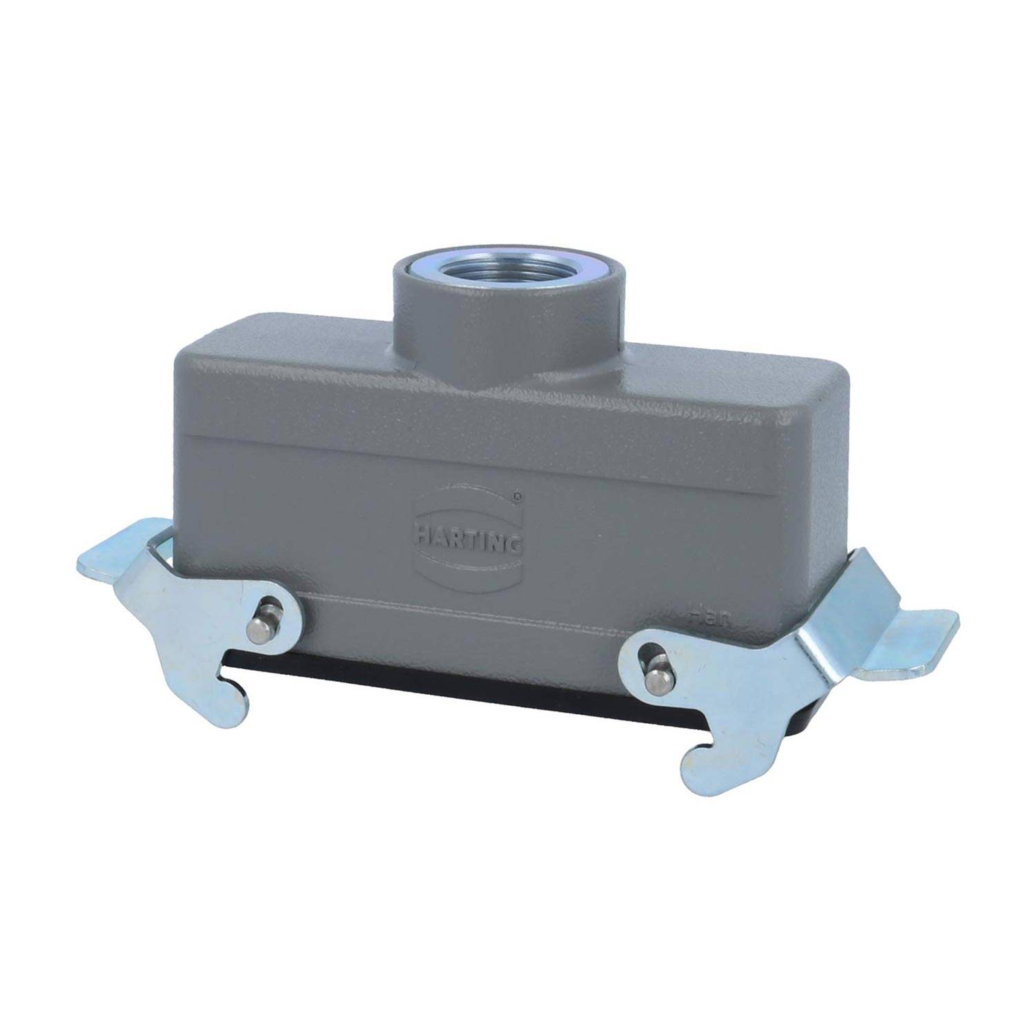 04301241763 HARTING Han 24B Kupplungsgehäuse niedrig, 1xM25 gerader Kabelabgang, mit 2 Querbügeln Verschraubung M25