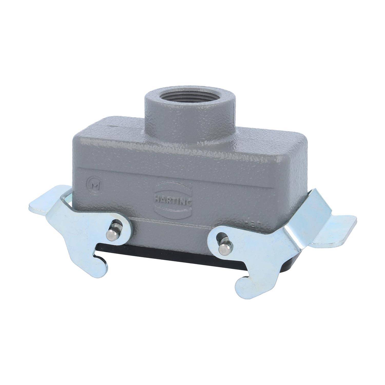 04301161762 HARTING Han 16B Kupplungsgehäuse niedrig, 1xM32 gerader Kabelabgang, mit 2 Querbügeln Verschraubung M32