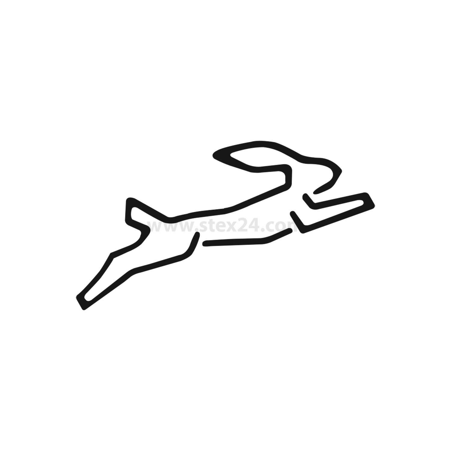 Stilisierte Umrisse eines laufenden Hasen, dargestellt in einem minimalistischen Linienkunst-Stil.