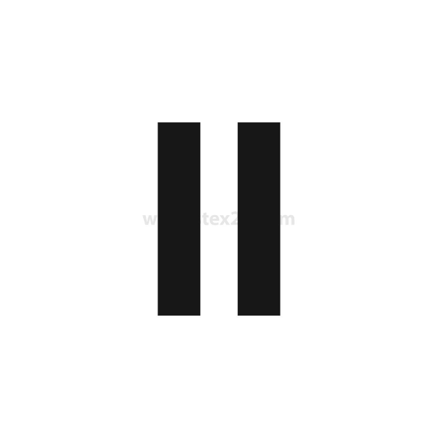 Symbol 'Pause' mit zwei vertikalen schwarzen Balken auf weißem Hintergrund, der einen Befehl zum Stoppen oder Anhalten der Medienwiedergabe darstellt.