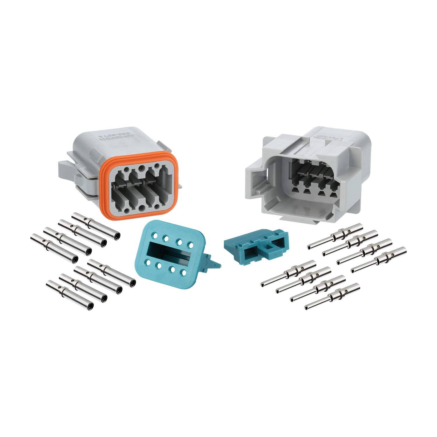 AT8PS-CKIT Amphenol AS-8SM/F 106 SET-Steckverbindung AT-Serie 1xStift/1xBuchse, Kodierung A, 8-polig, Crimpanschluss