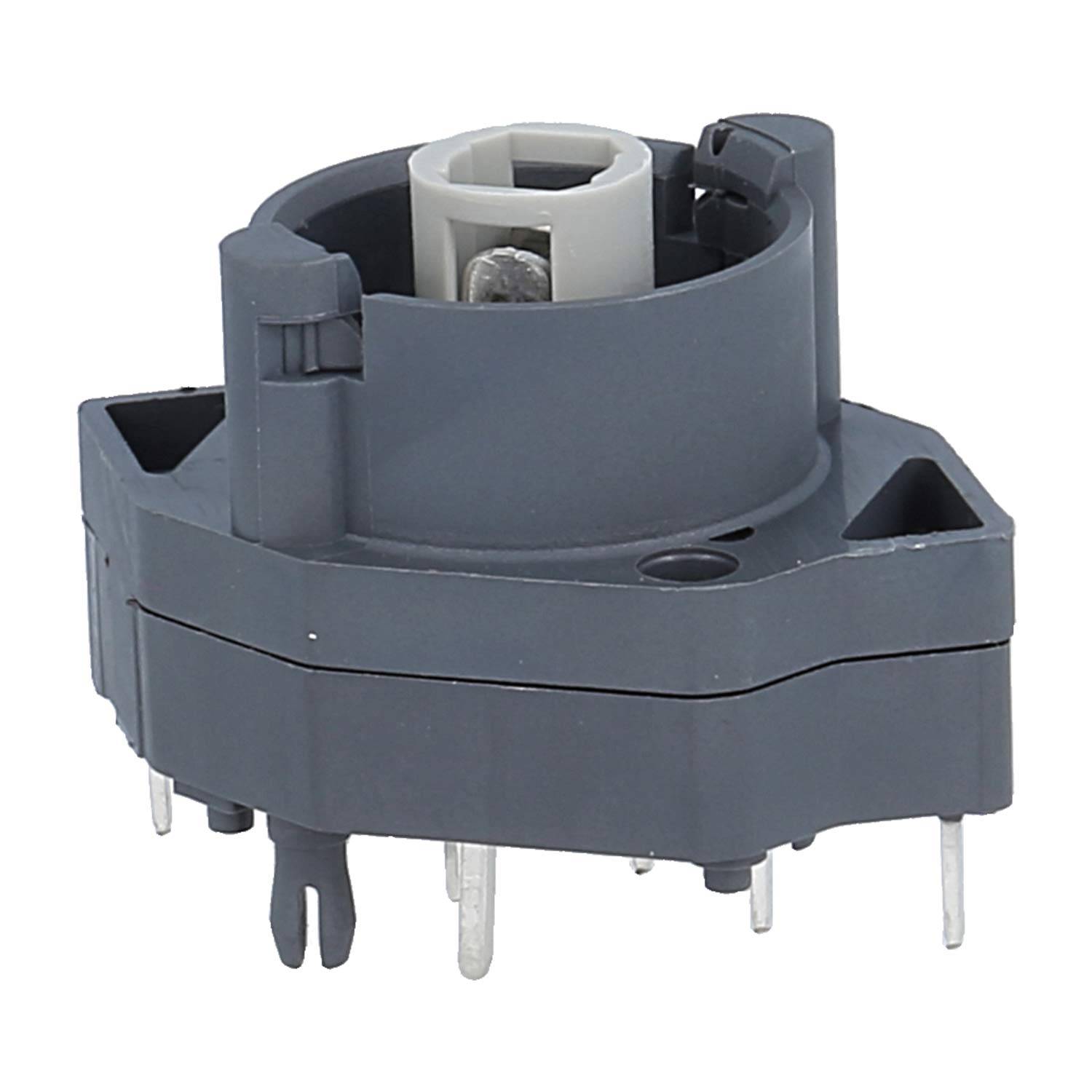 Grauer Drehimpulsgeber mit mehreren Anschlüssen, verwendet zur elektrischen Signalcodierung in elektronischen Geräten.