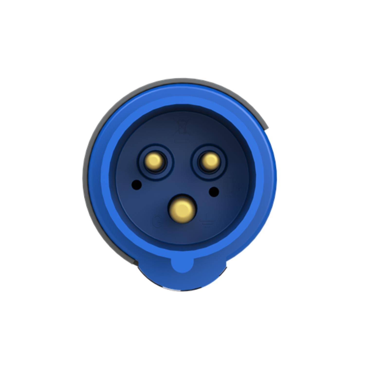 2CMA101947R1000 Amphenol 16 Ampere CEE Steckverbinder 3-polig (2P+PE) Stift, Kodierung 6h blau 200/250V Frequenz 50 und