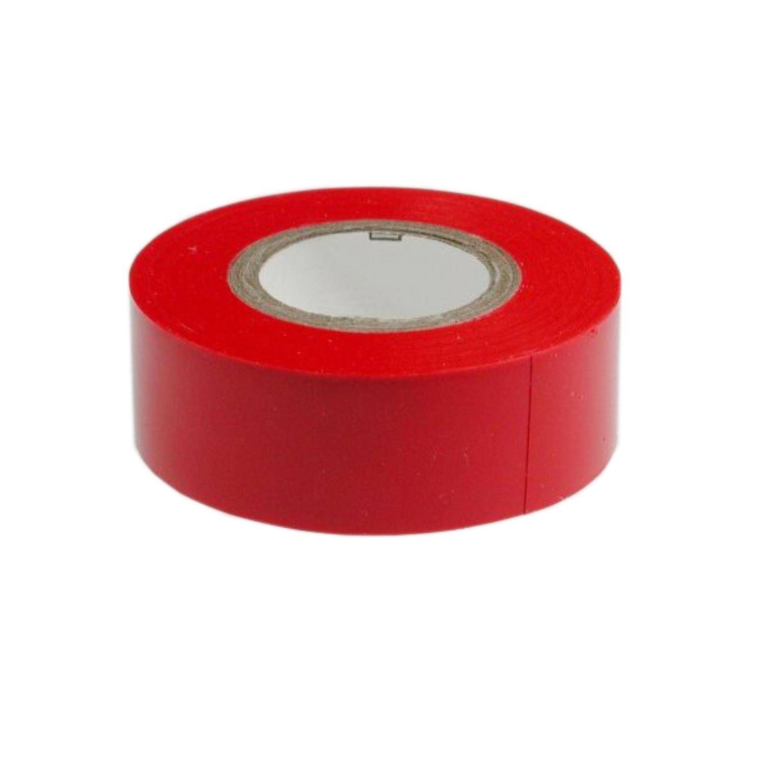 Rote Rolle von Klebeband mit Pappkern, verwendet zum Versiegeln oder Befestigen.