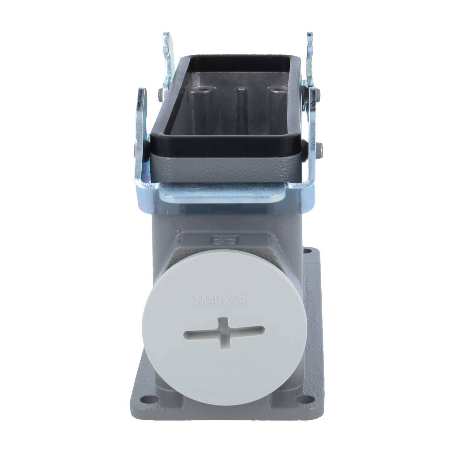 04300240285 HARTING Han 24B Sockelgehäuse hoch, 1xM40 seitlicher Kabelabgang, mit 2 Querbügeln Verschraubung M40