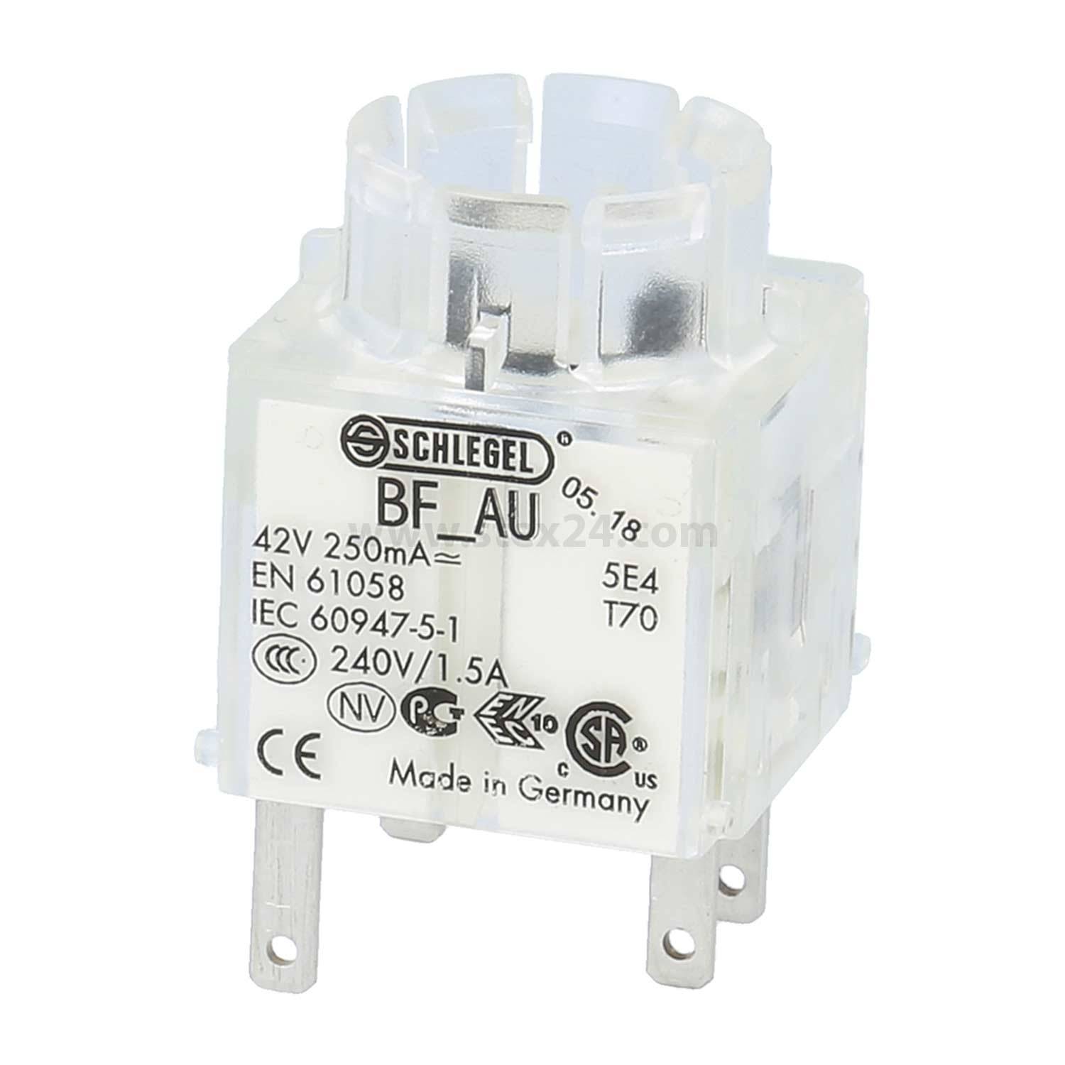 BF_AU Georg Schlegel Schaltkontaktgeber, 1Ö + 1S Kontaktgeber BF Flachstecker 2,8mm x 0,8mm - 1Stück