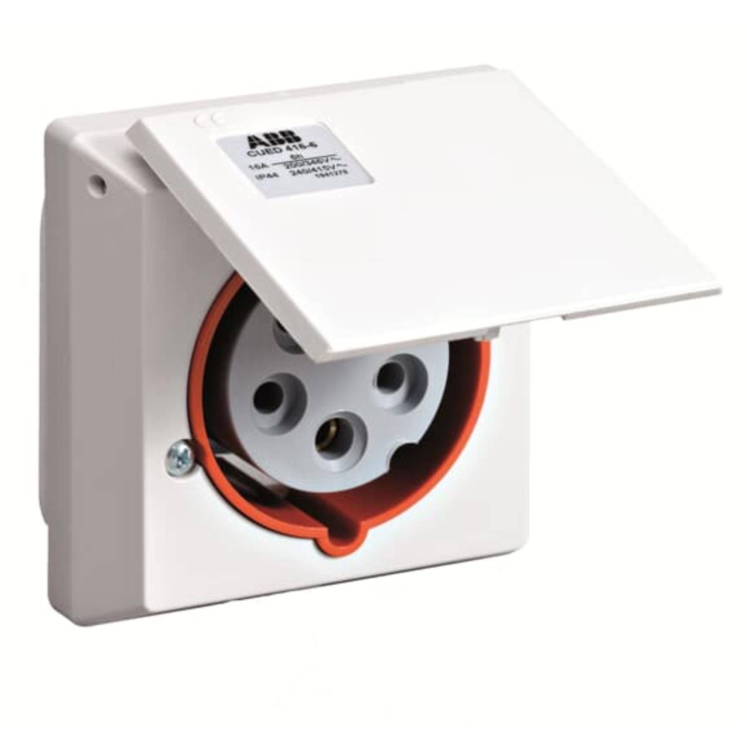 2CMA178699R1000 Amphenol 16 Ampere CEE Einbausteckdose 5-polig (3P+N+PE) Buchse, Kodierung 6h rot 380/415V Frequenz 50