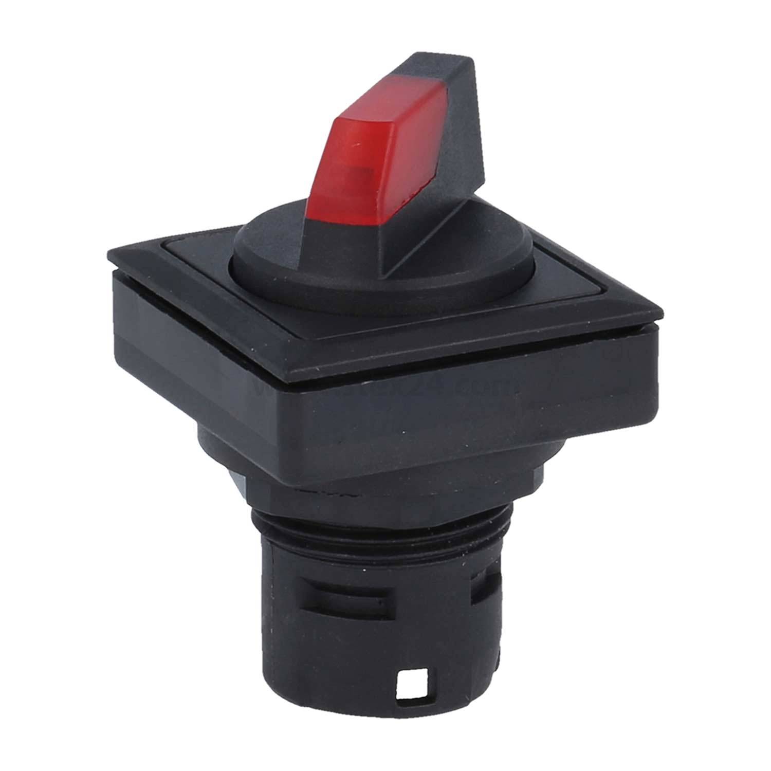 „Ein schwarzer und roter Kippschalter, der häufig für Ein-/Aus-Funktionen in elektronischen Geräten verwendet wird.