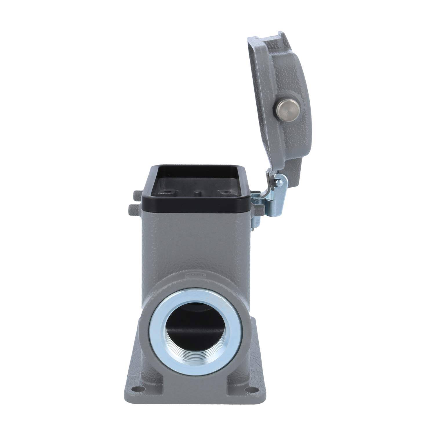 05300102273 HARTING Han 10B Sockelgehäuse hoch, 1xM25 seitlicher Kabelabgang, für 2 Bügel (am Oberteil) mit Schutzkappe