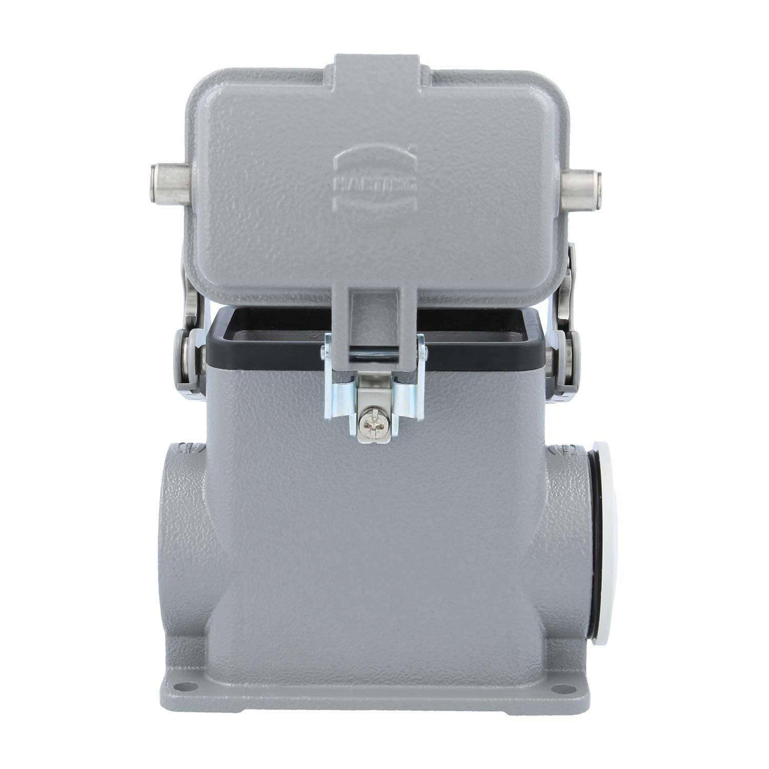 05300102271 HARTING Han 10B Sockelgehäuse hoch, 1xM40 seitlicher Kabelabgang, mit 1 Längsbügel mit Schutzkappe Metall -