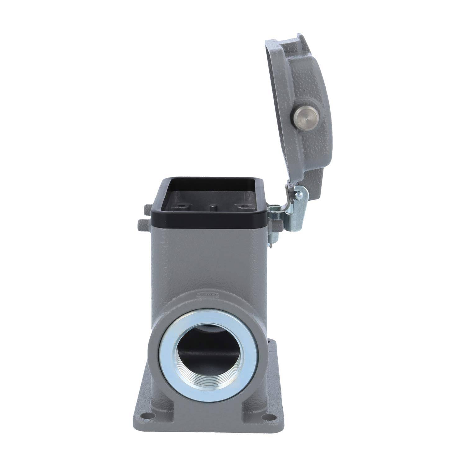 05300102261 HARTING Han 10B Sockelgehäuse hoch, 2xM25 seitlicher Kabelabgang, für 2 Bügel (am Oberteil) mit Schutzkappe