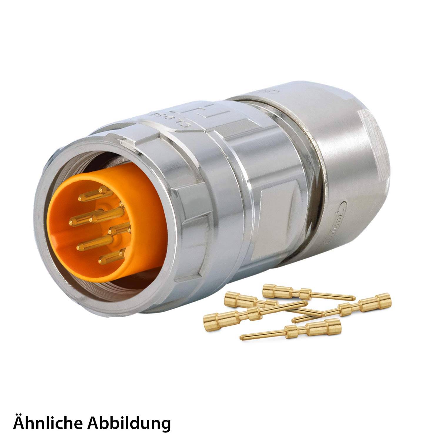 799910402K HUMMEL SET inkl. Kontakte M16 Kabelsteckverbinder, Crimpeinsatz gerade Polzahl 3+4+PE, Stift Kabelabgang