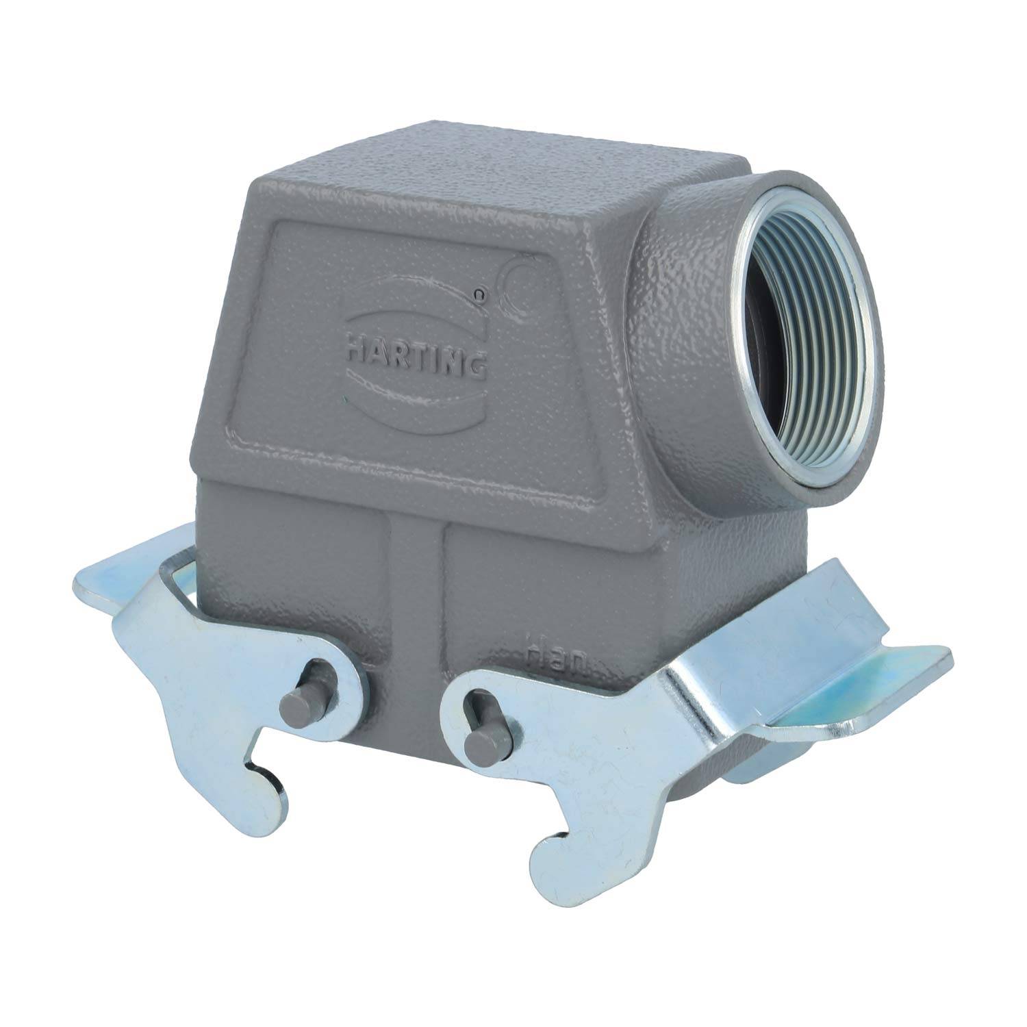 04300100566 HARTING Han 10B Tüllengehäuse hoch, 1xM32 seitlicher Kabelabgang, mit 2 Querbügeln Verschraubung M32