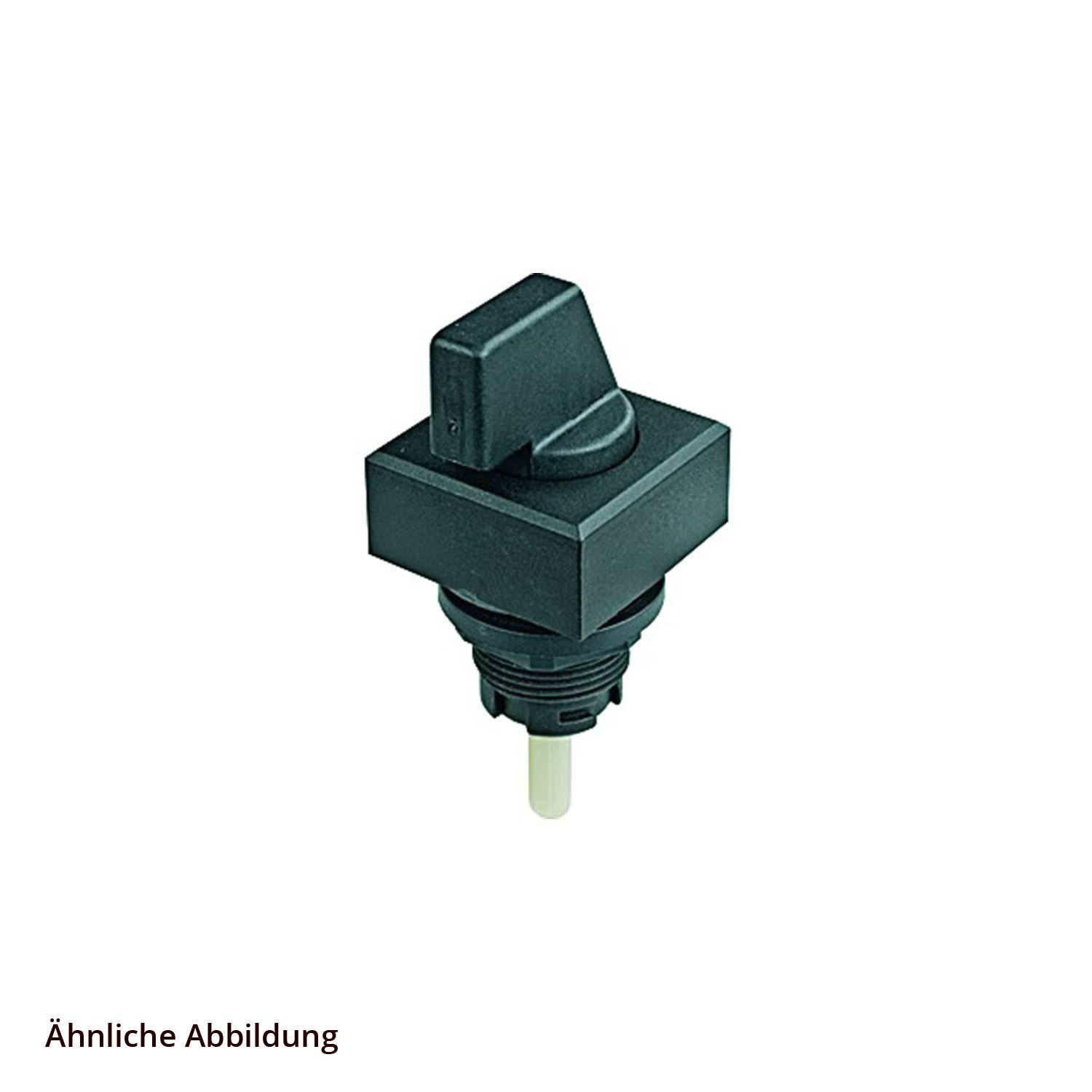 Schmersal AZ 16 Sicherheitsschalter mit schwarzem Betätigungselement und Schutzgehäuse, geeignet für Sicherheitsanwendungen in industriellen Maschinen.