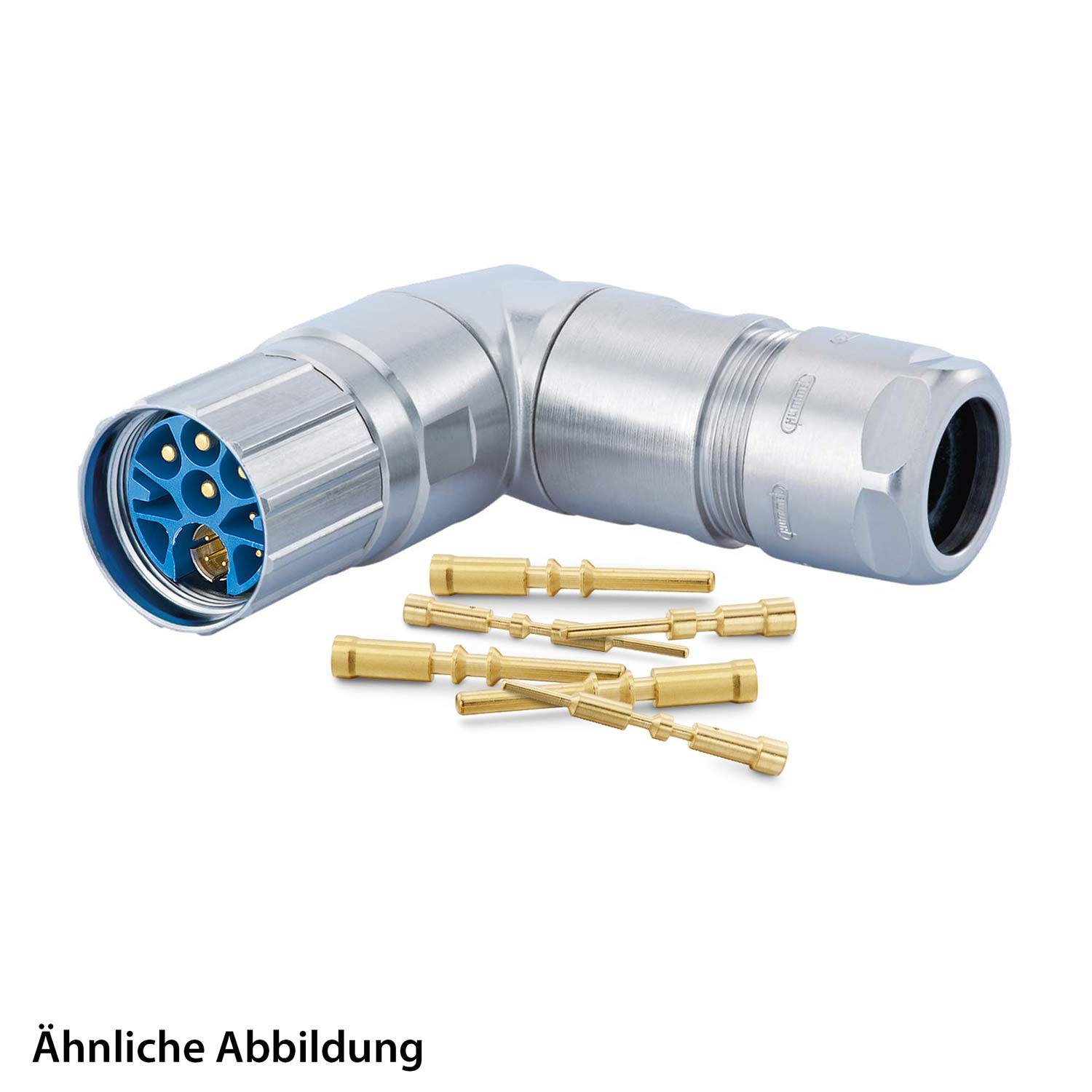 Ein ähnliches Bild, das einen L-förmigen Metallverbinder neben mehreren kleinen Messingbolzen auf einem weißen Hintergrund zeigt.