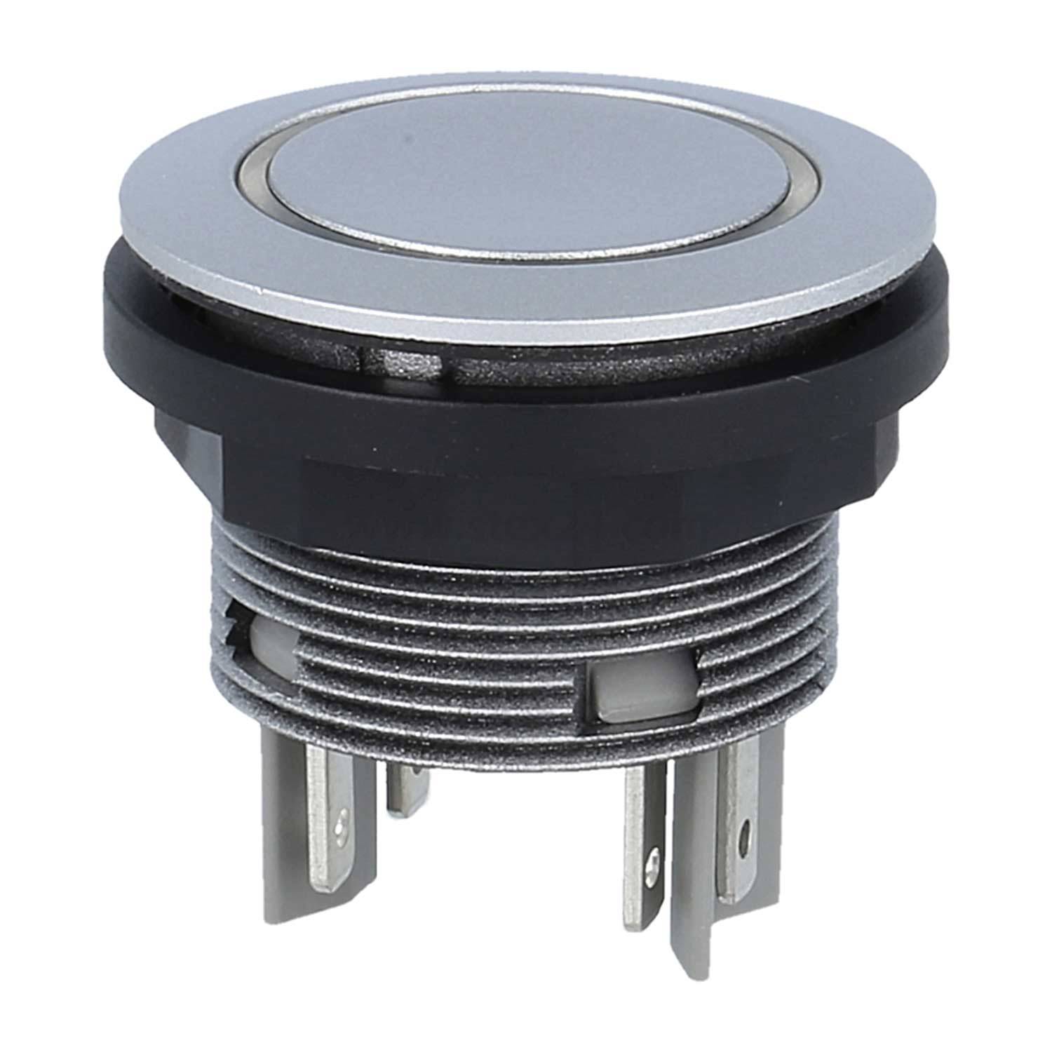 STLRWII Georg Schlegel Drucktaste mit Ringbeleuchtung, 2S beleuchtbar, rund, SHORTRON Flachstecker 2,8mm x 0,8mm -