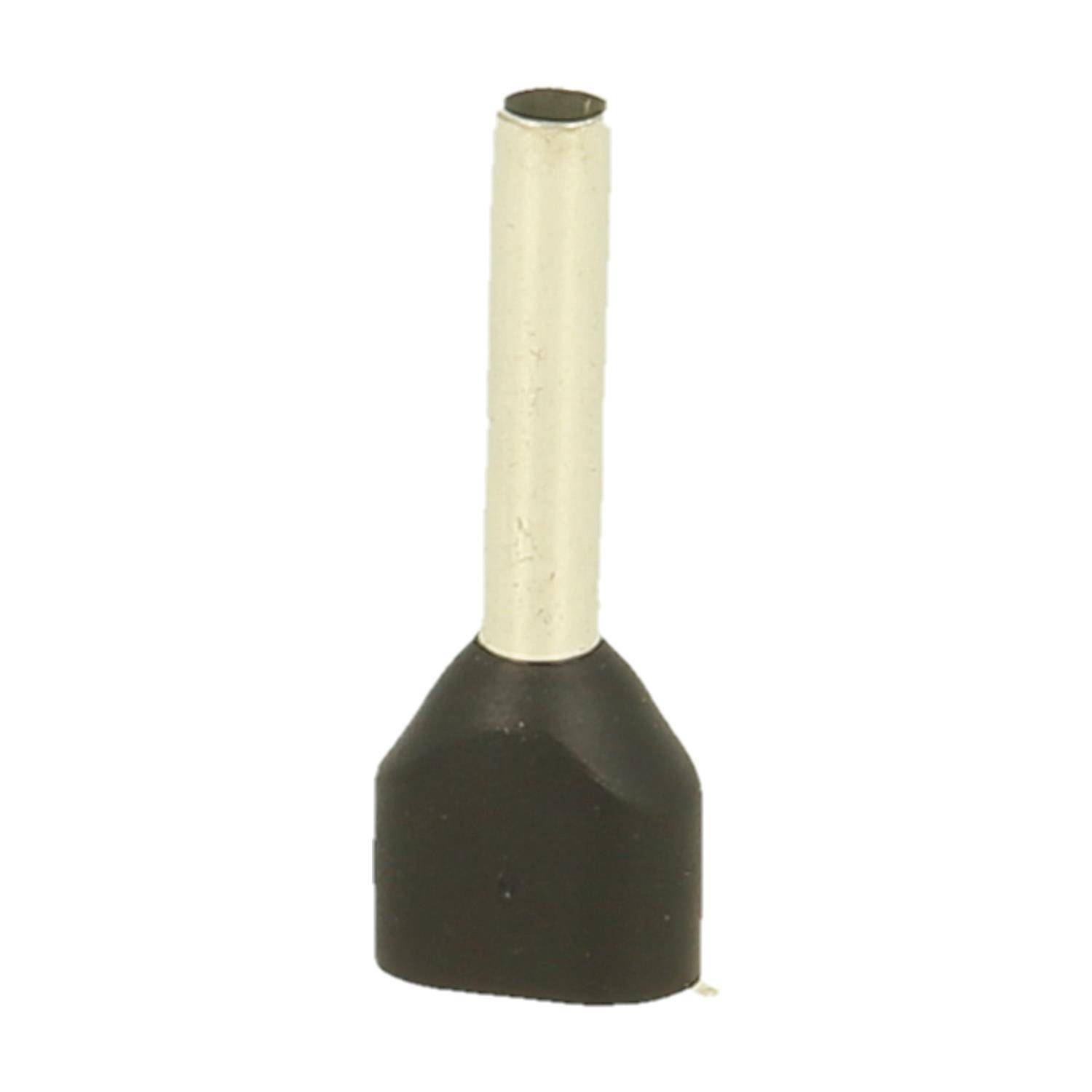 Eine einzelne schwarze und silberne Ferrule zur elektrischen Drahtverbindung.