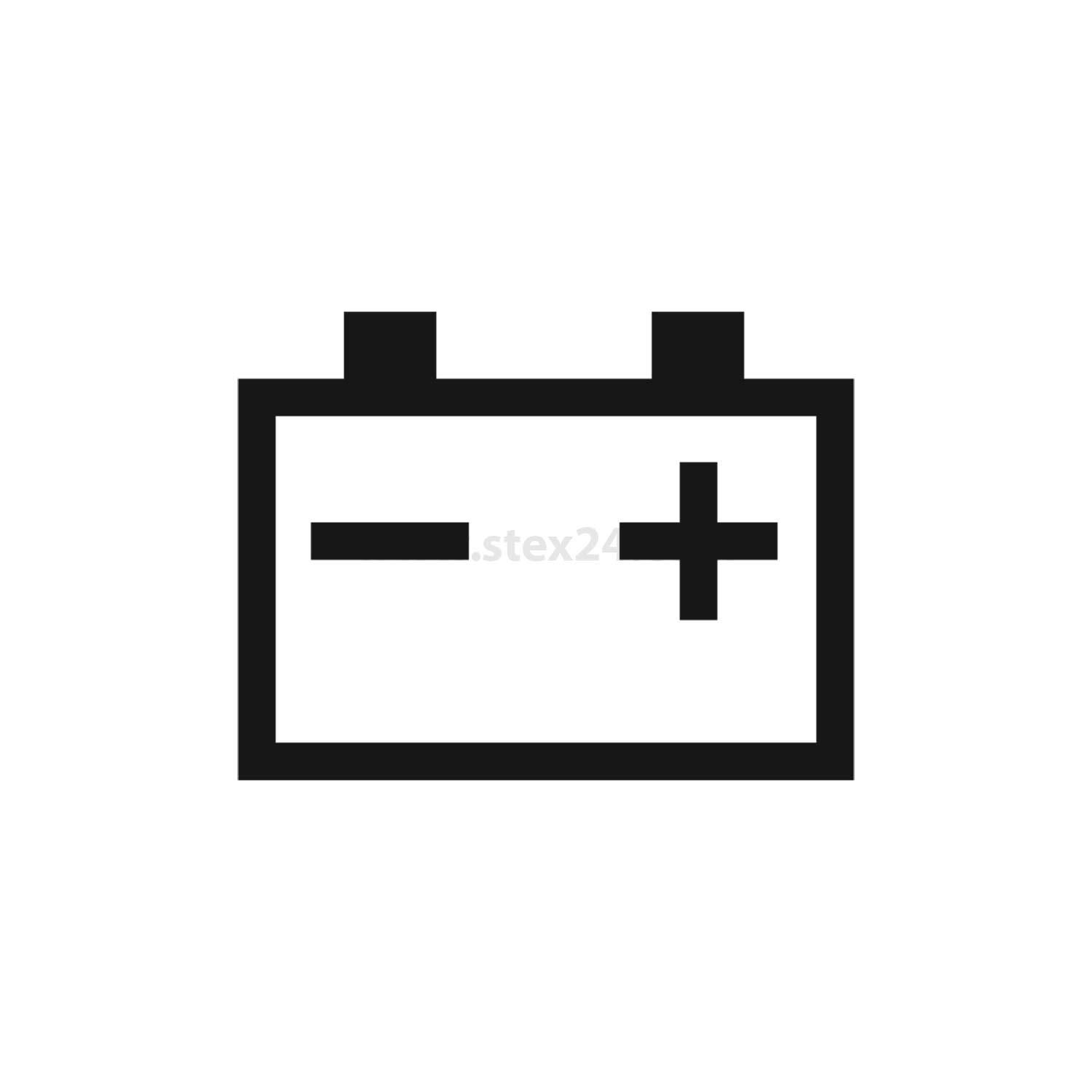 Symbol für eine Batterie mit positiven und negativen Symbolen zur Anzeige der Polarität.