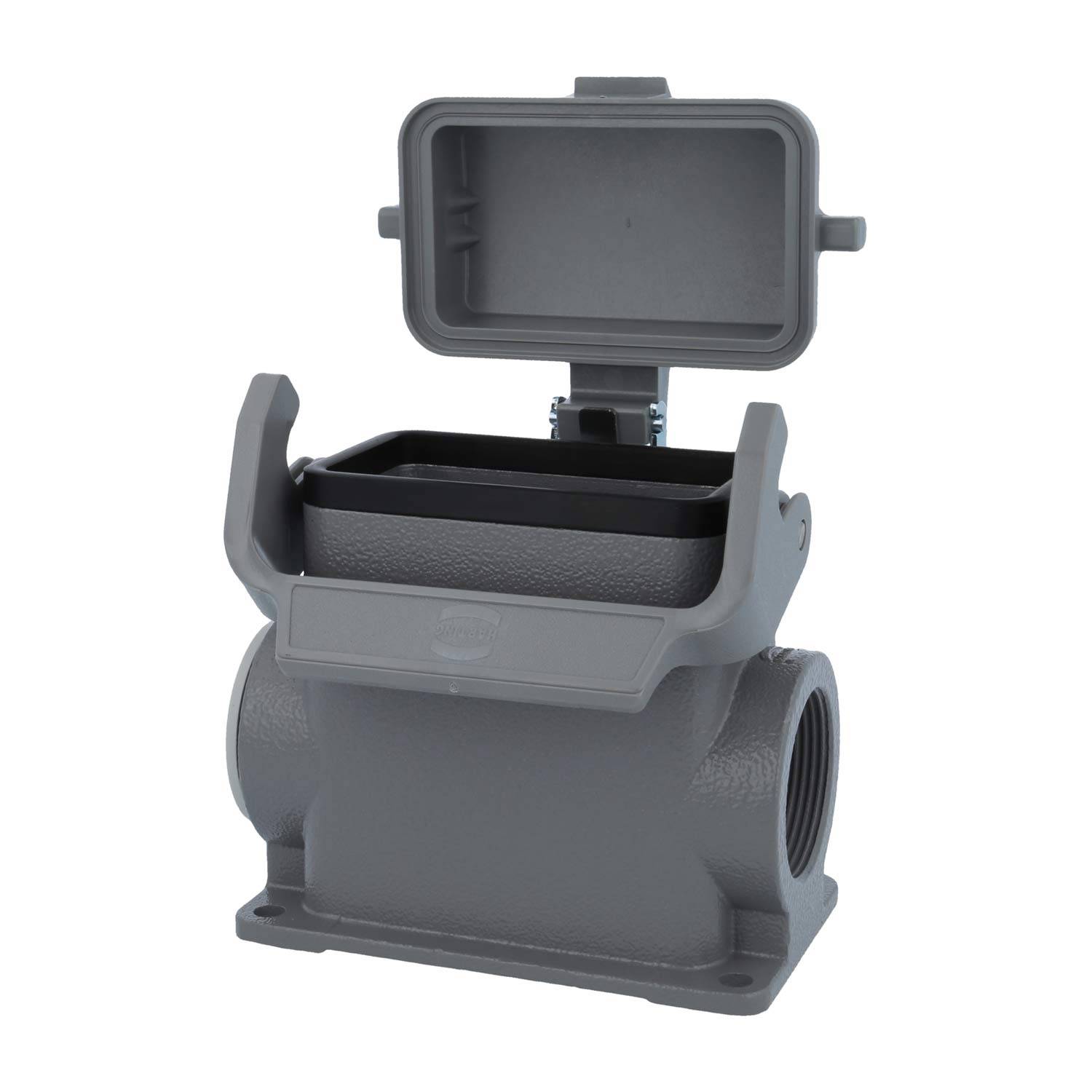 05300100283 HARTING Han 10B Sockelgehäuse hoch, 1xM32 seitlicher Kabelabgang, mit 1 Längsbügel mit Schutzkappe