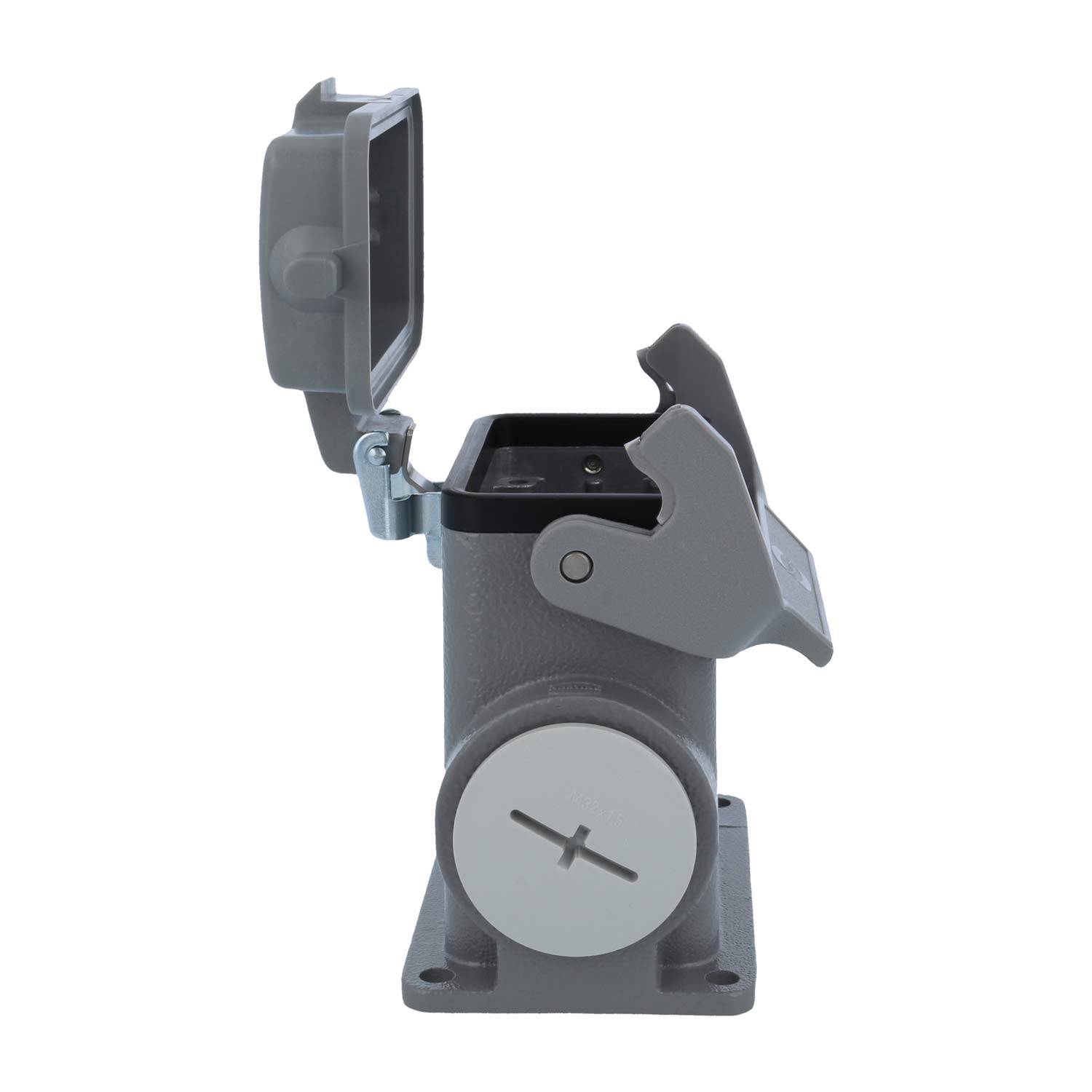 05300100283 HARTING Han 10B Sockelgehäuse hoch, 1xM32 seitlicher Kabelabgang, mit 1 Längsbügel mit Schutzkappe