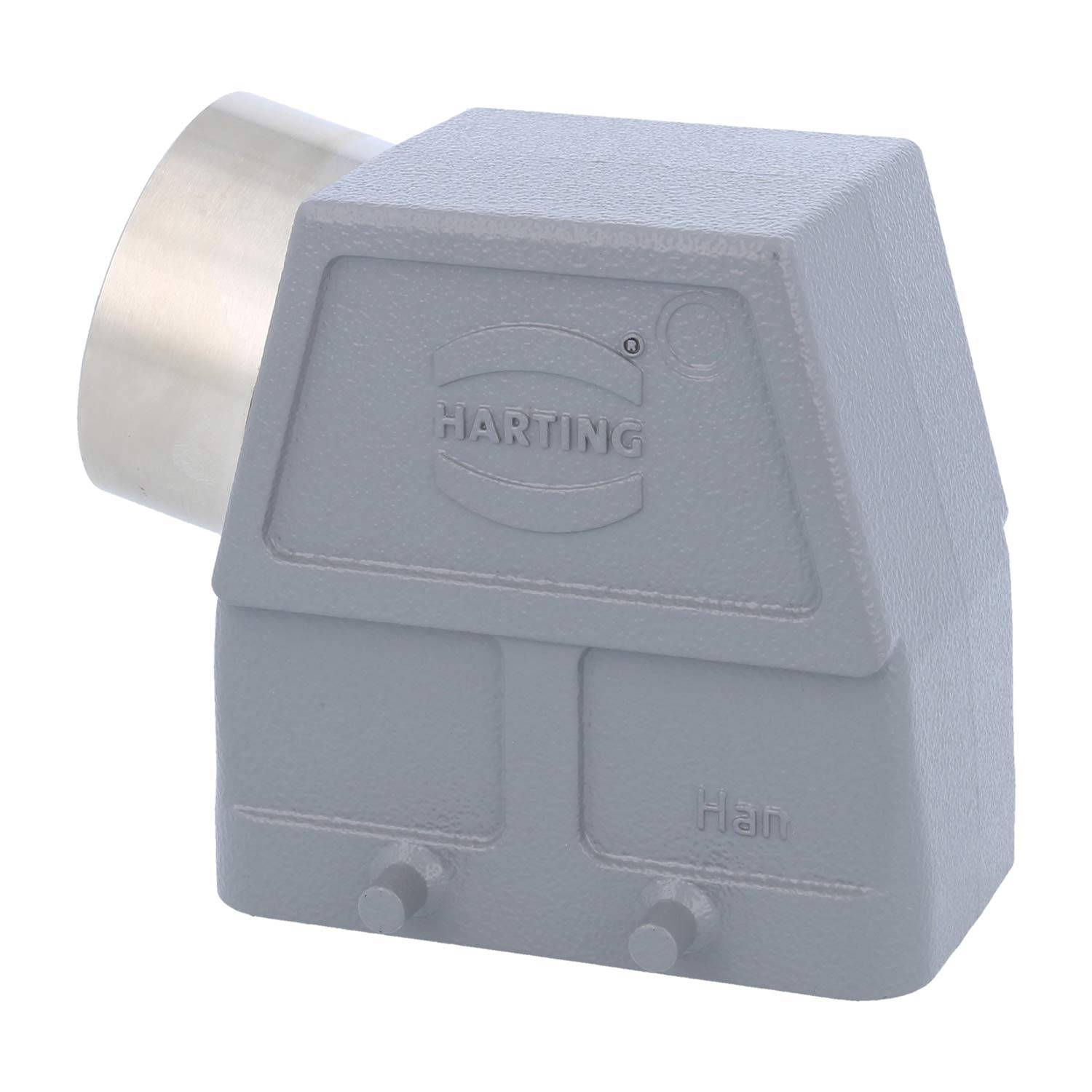 05300100569 HARTING Han 10B Tüllengehäuse hoch, 1xM40 seitlicher Kabelabgang, für 2 Bügel (am Unterteil) Verschraubung