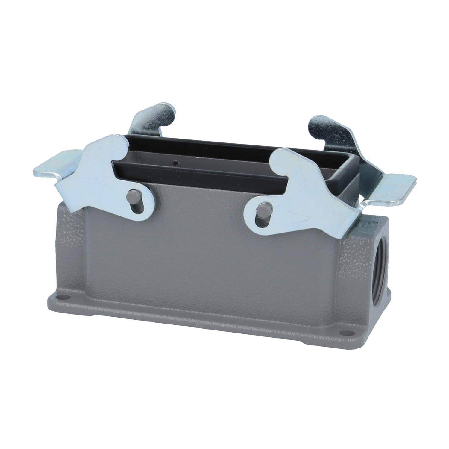 04301161263 HARTING Han 16B Sockelgehäuse niedrig, 1xM25 seitlicher Kabelabgang, mit 2 Querbügeln Verschraubung M25
