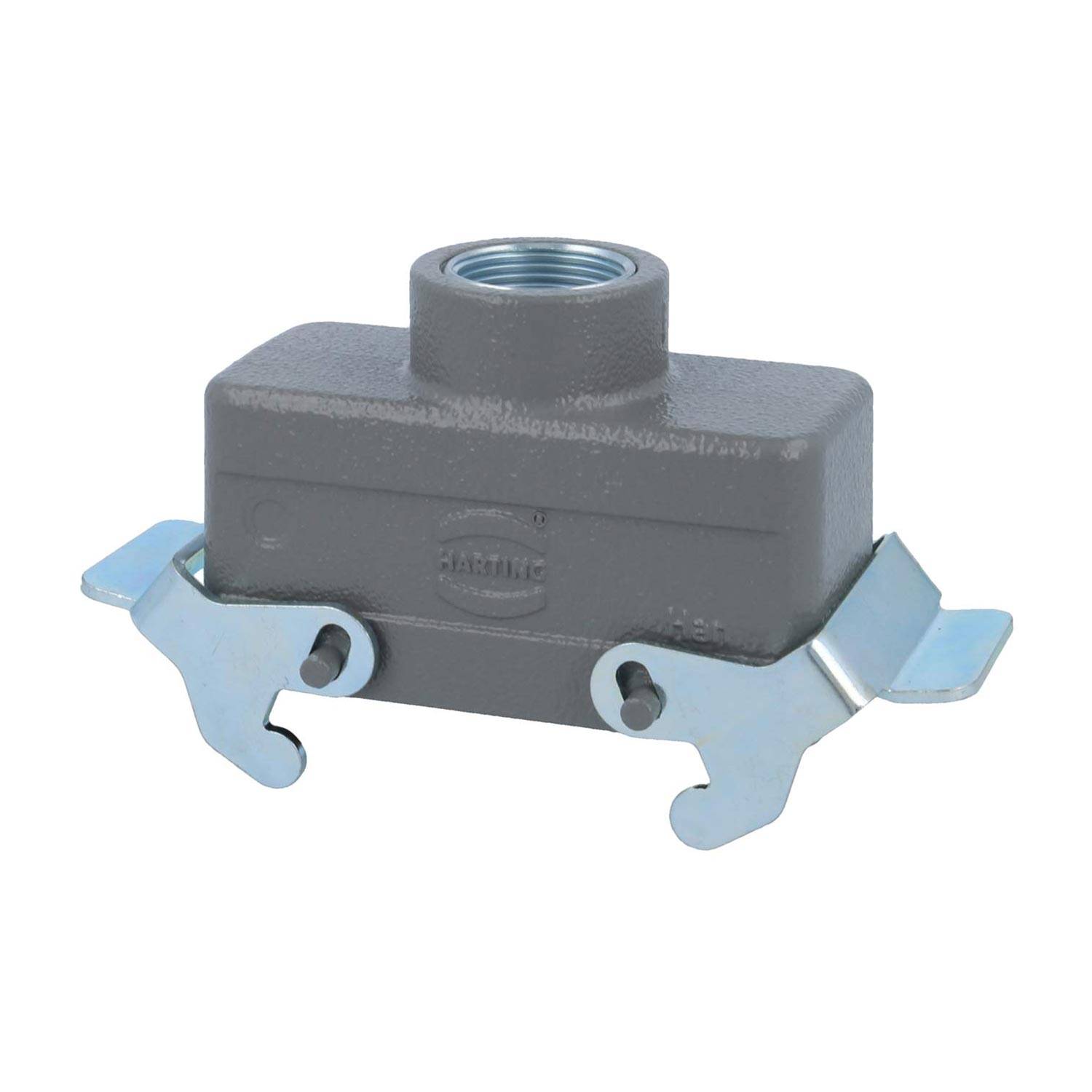 04301161462 HARTING Han 16B Tüllengehäuse niedrig, 1xM25 gerader Kabelabgang, mit 2 Querbügeln Verschraubung M25