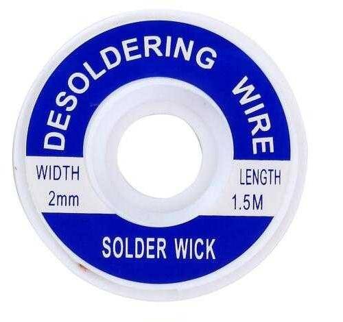 Entlötlitze 2,0mm breit, 1,5m lang, flussmittelgetränkt, Kupfer