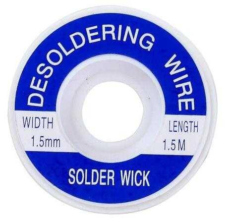 Entlötlitze 1,5mm breit, 1,5m lang, flussmittelgetränkt, Kupfer