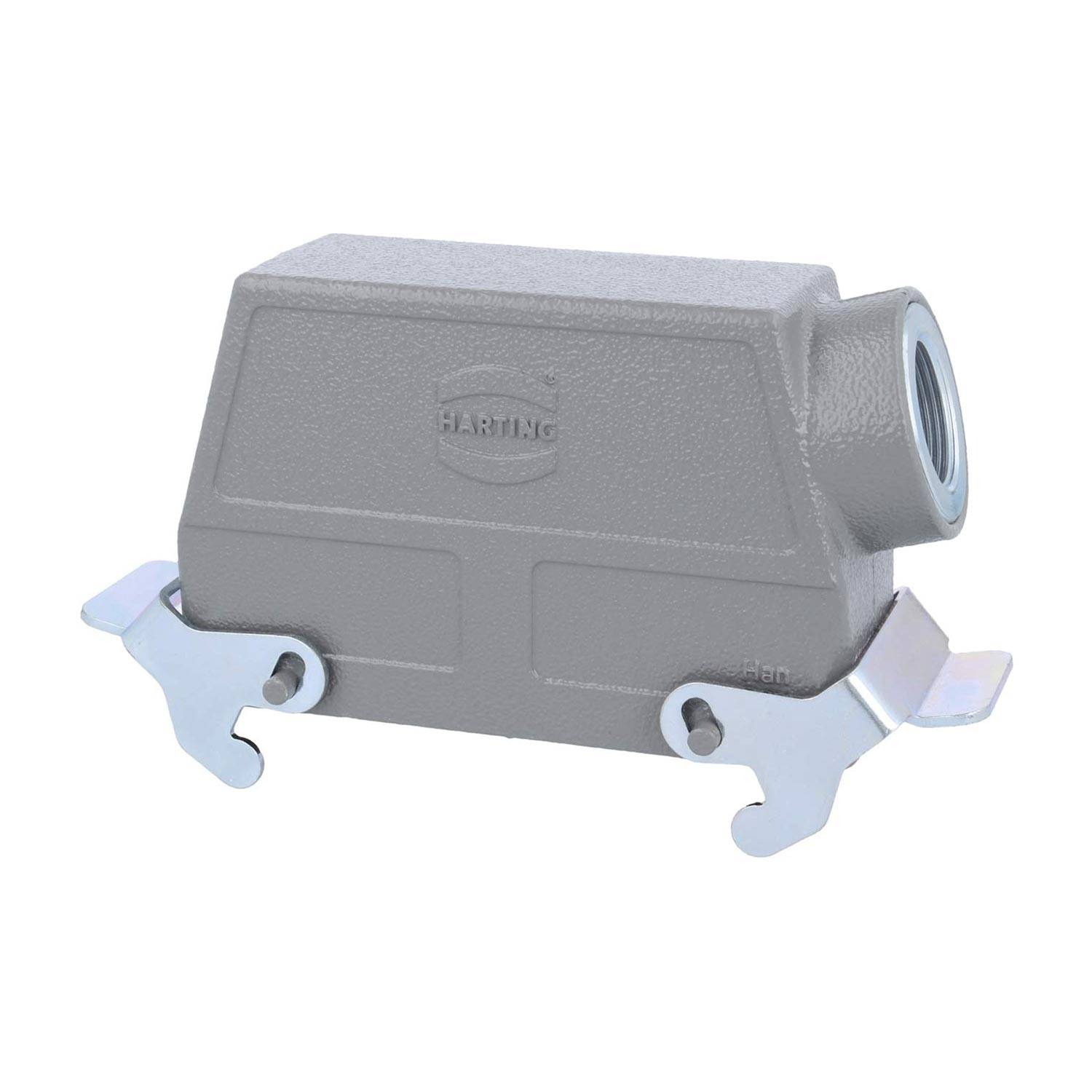 04301240566 HARTING Han 24B Tüllengehäuse hoch, 1xM25 seitlicher Kabelabgang, mit 2 Querbügeln Verschraubung M25