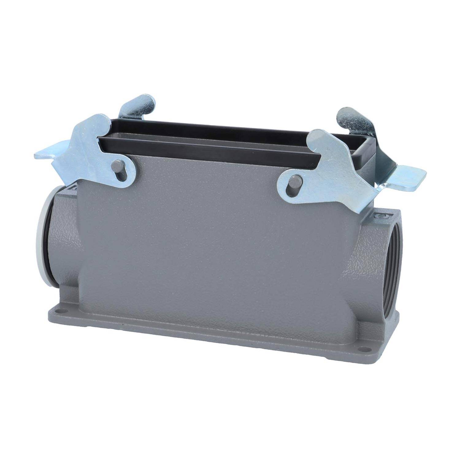 04301240285 HARTING Han 24B Sockelgehäuse hoch, 1xM40 seitlicher Kabelabgang, mit 2 Querbügeln Verschraubung M40