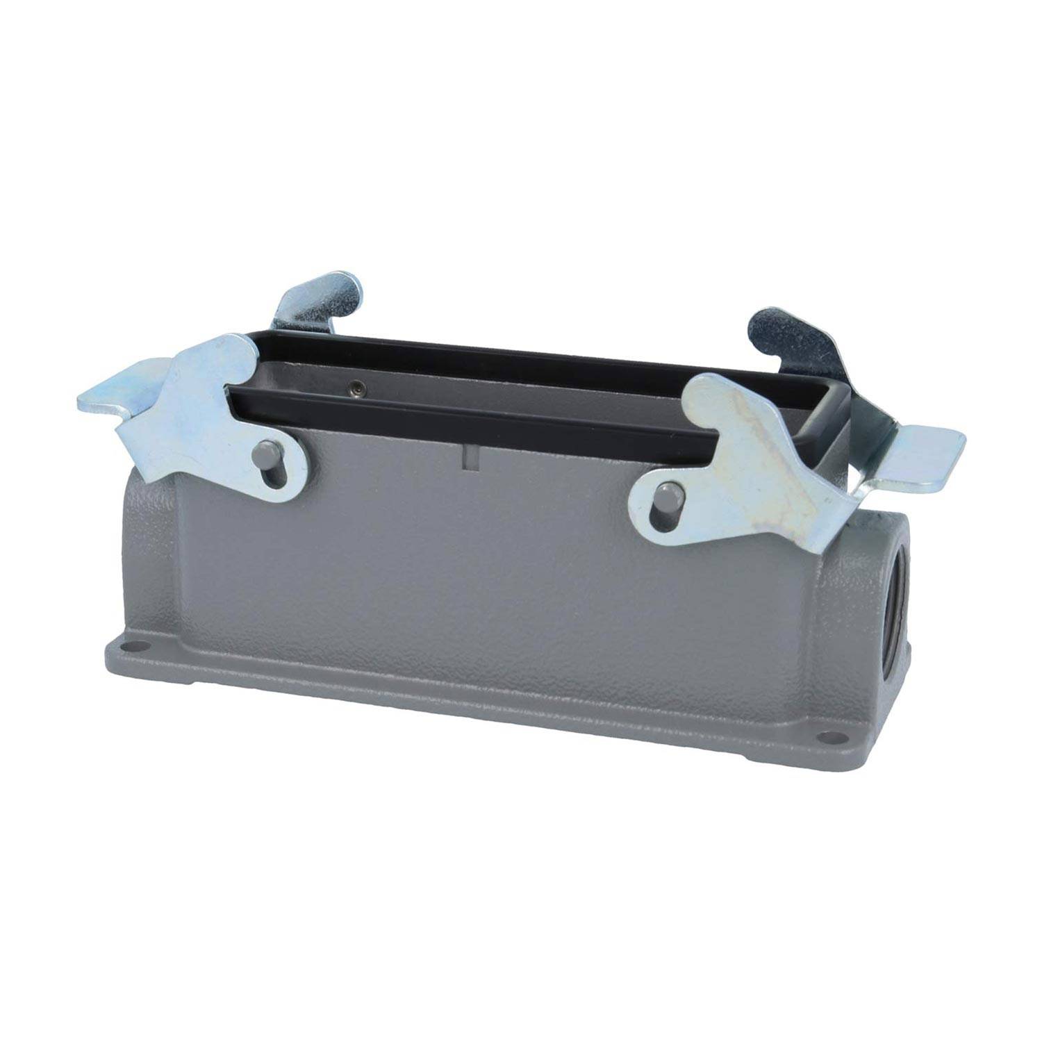 04301241268 HARTING Han 24B Sockelgehäuse niedrig, 2xM25 seitlicher Kabelabgang, mit 2 Querbügeln Verschraubung M25