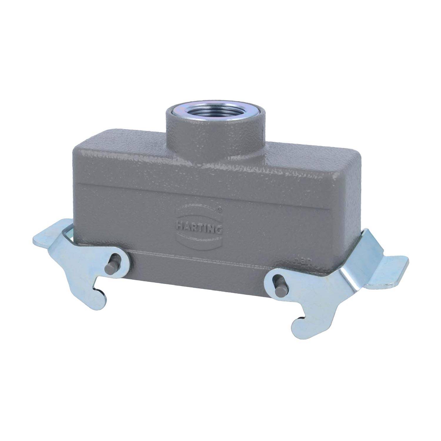 04301241465 HARTING Han 24B Tüllengehäuse niedrig, 1xM25 gerader Kabelabgang, mit 2 Querbügeln Verschraubung M25