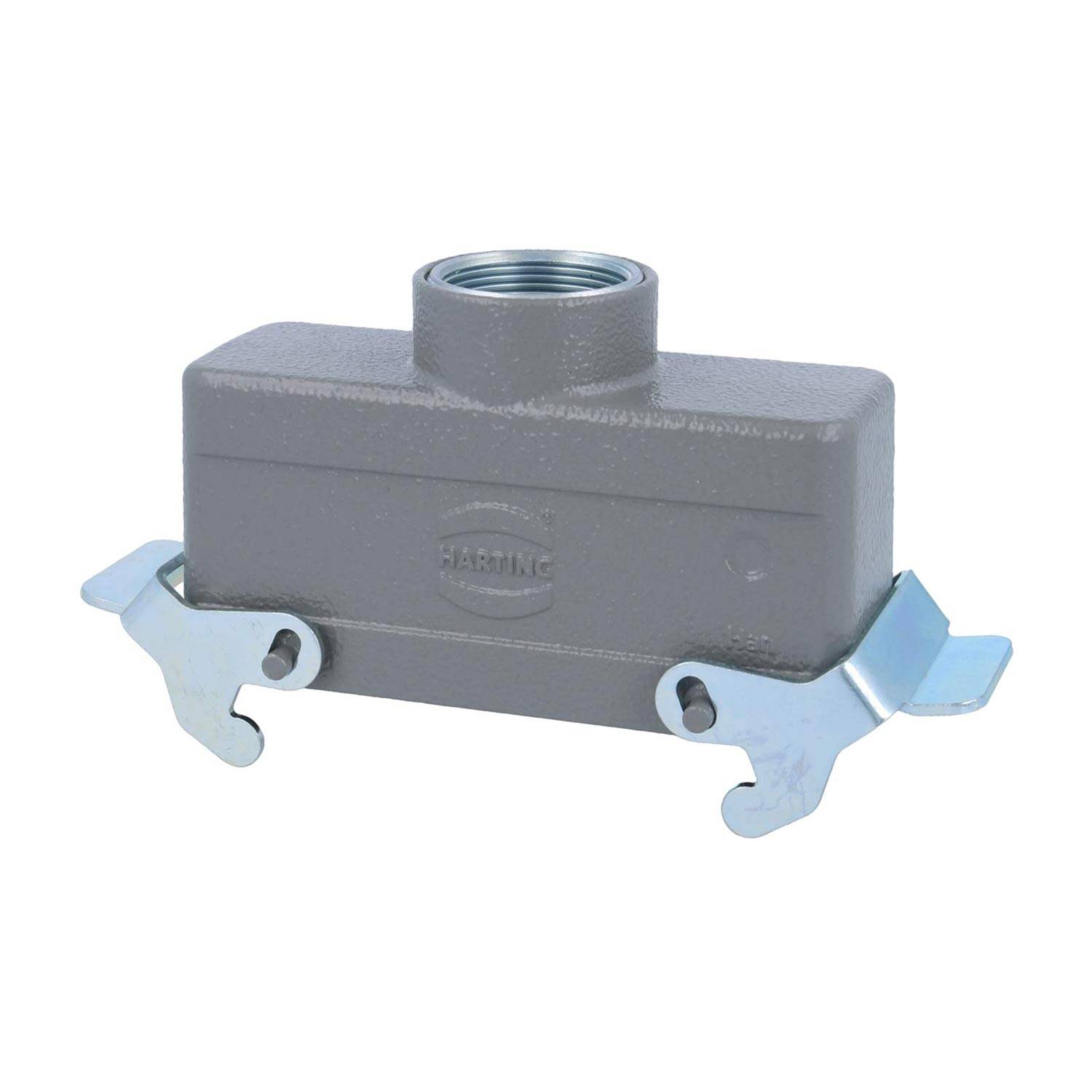 04301241463 HARTING Han 24B Tüllengehäuse niedrig, 1xM32 gerader Kabelabgang, mit 2 Querbügeln Verschraubung M32