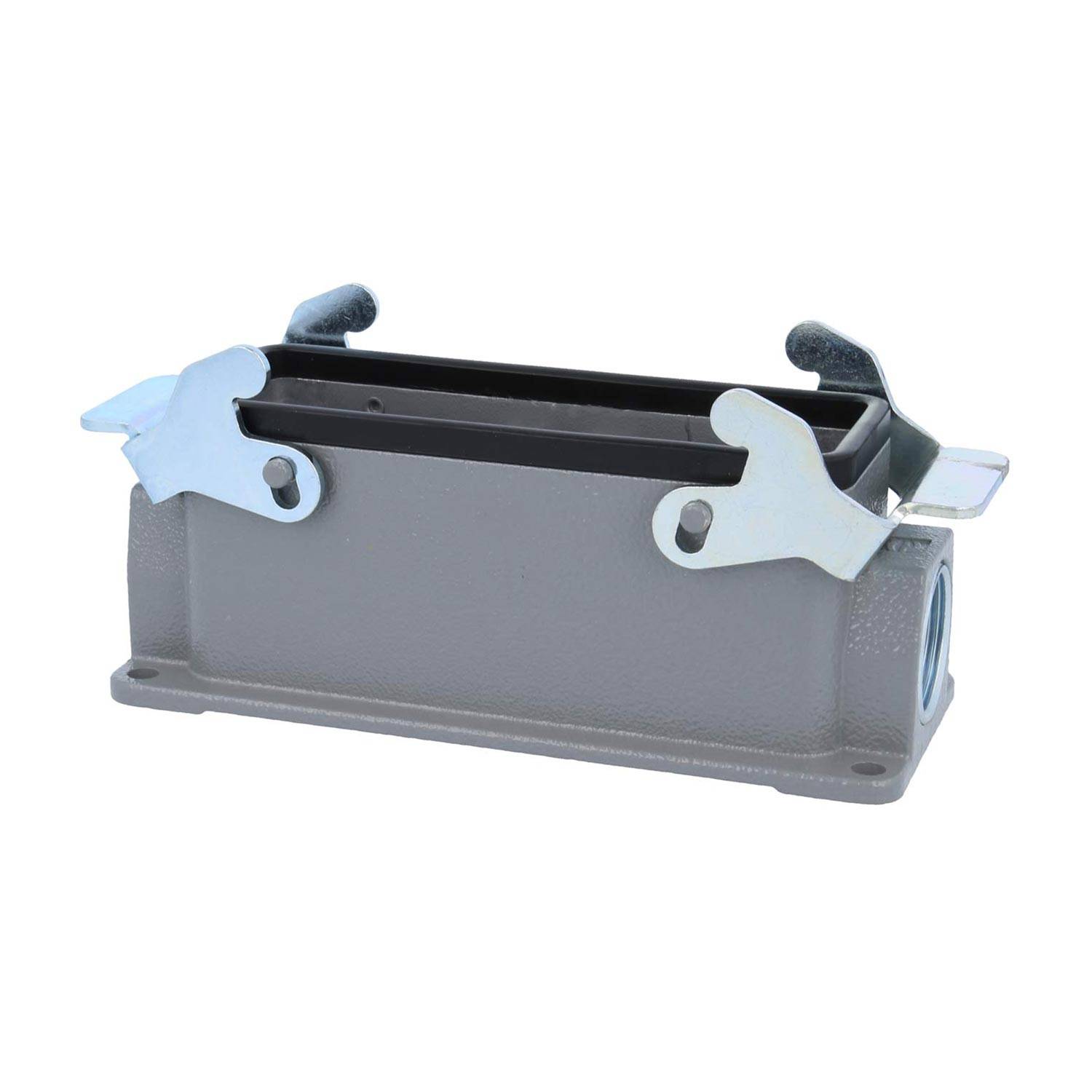 04301241241 HARTING Han 24B für 2 Einsätze Sockelgehäuse niedrig, 1xM25 seitlicher Kabelabgang, mit 2 Querbügeln