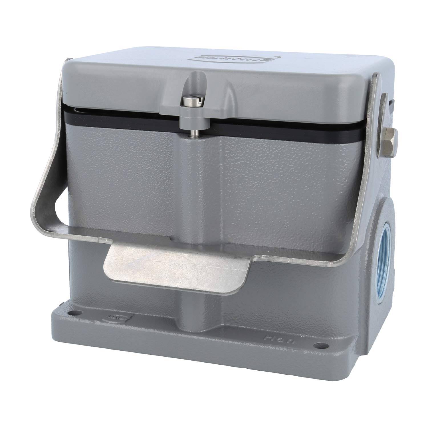 05300480263 HARTING Han 48B Sockelgehäuse hoch, 2xM32 seitlicher Kabelabgang, mit 1 Längsbügel mit Schutzkappe