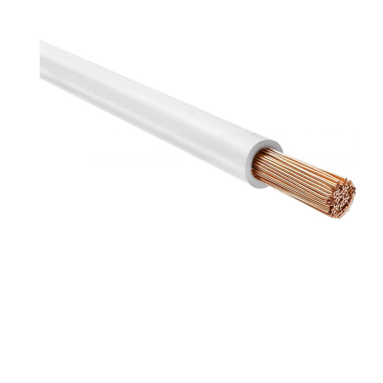 51800 HELU KABEL H07Z-K 90°C 1X6mm² WH (weiß) Einzelader halogenfrei weiß AD 5,5mm Nennspannung Uo/U 450V/750V - 1Meter